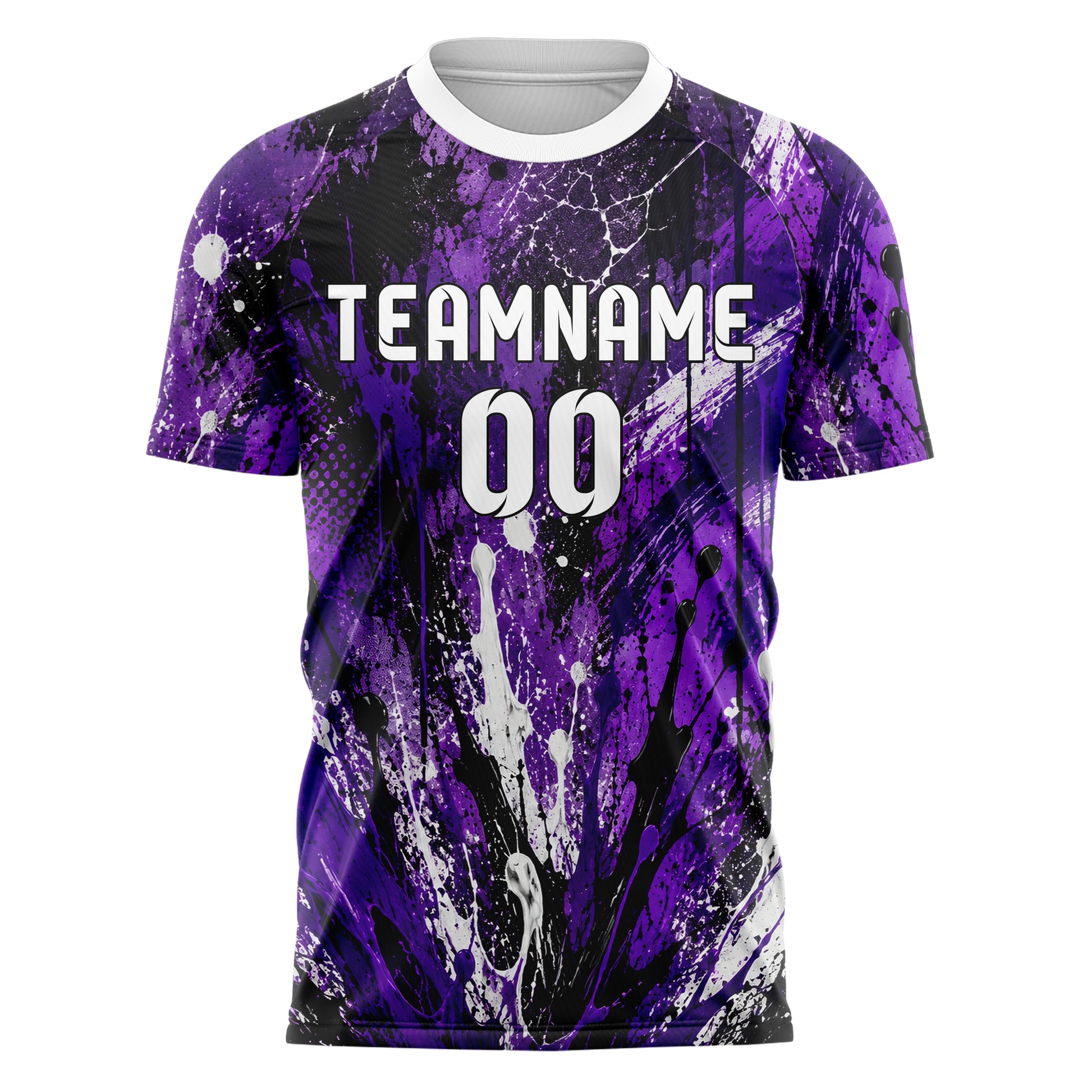Dunkellila dunkles Graffiti Ink Splash Design 03-0261 individuelles Fußballtrikot front