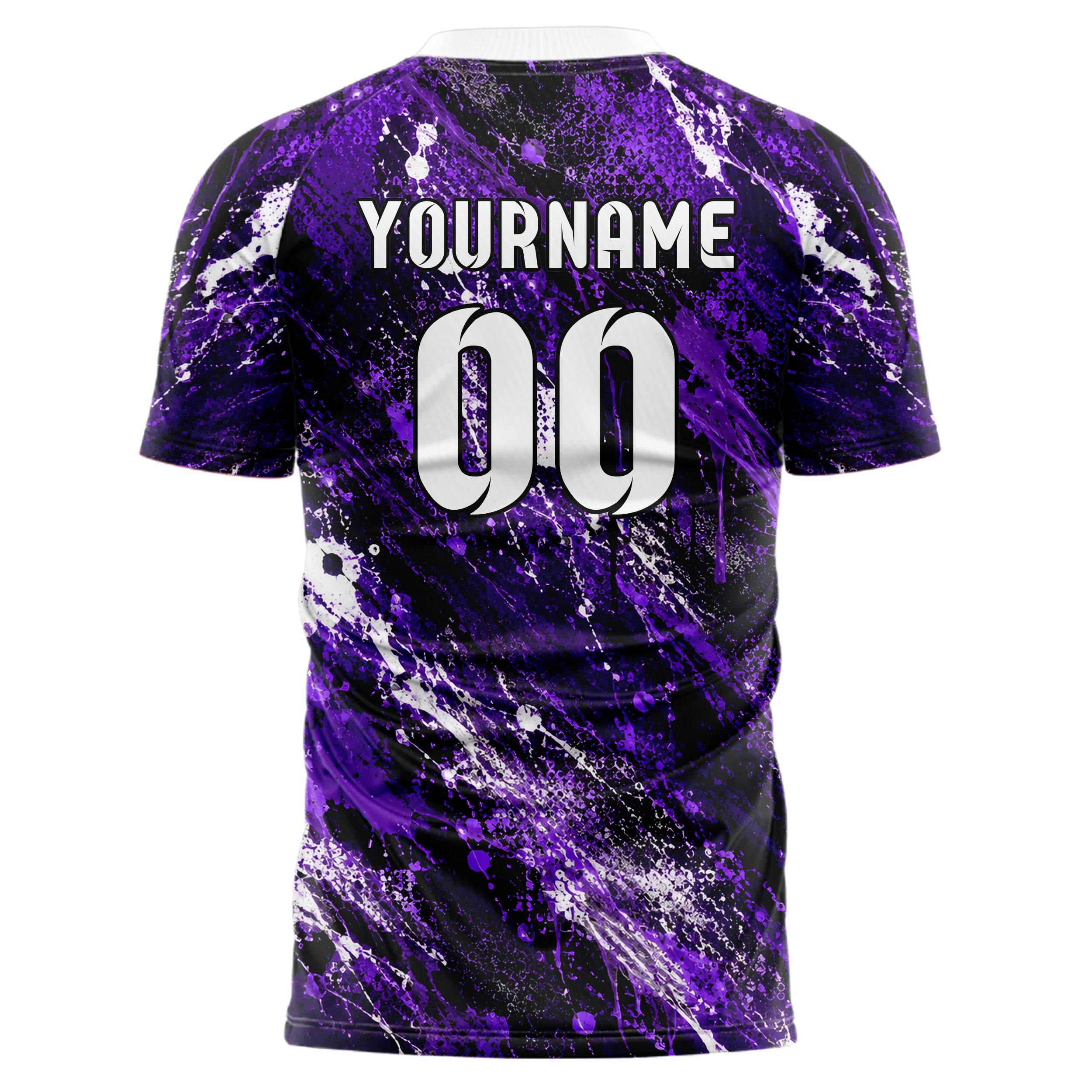 Dunkellila dunkles Graffiti Ink Splash Design 03-0309 individuelles Fußballtrikot back