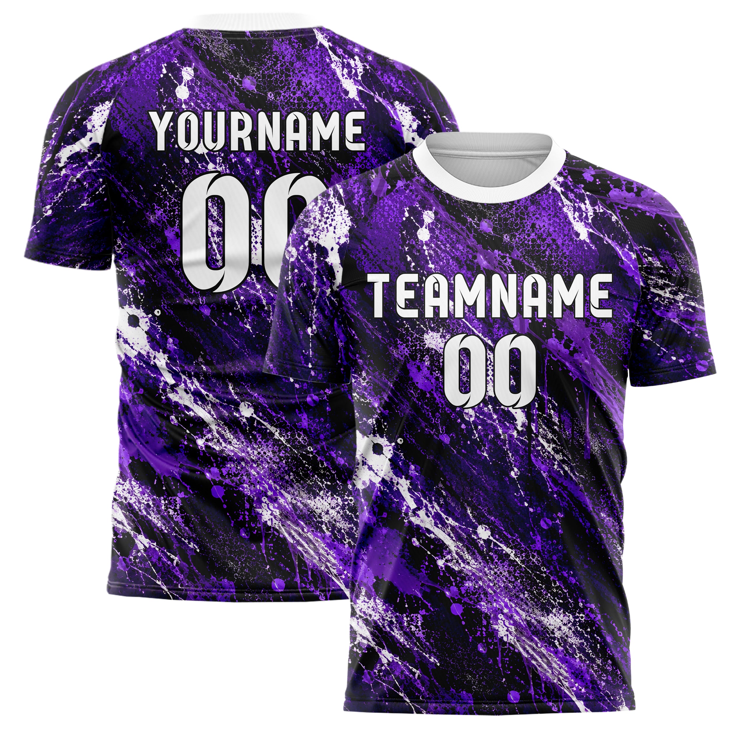 Dunkellila dunkles Graffiti Ink Splash Design 03-0309 individuelles Fußballtrikot main