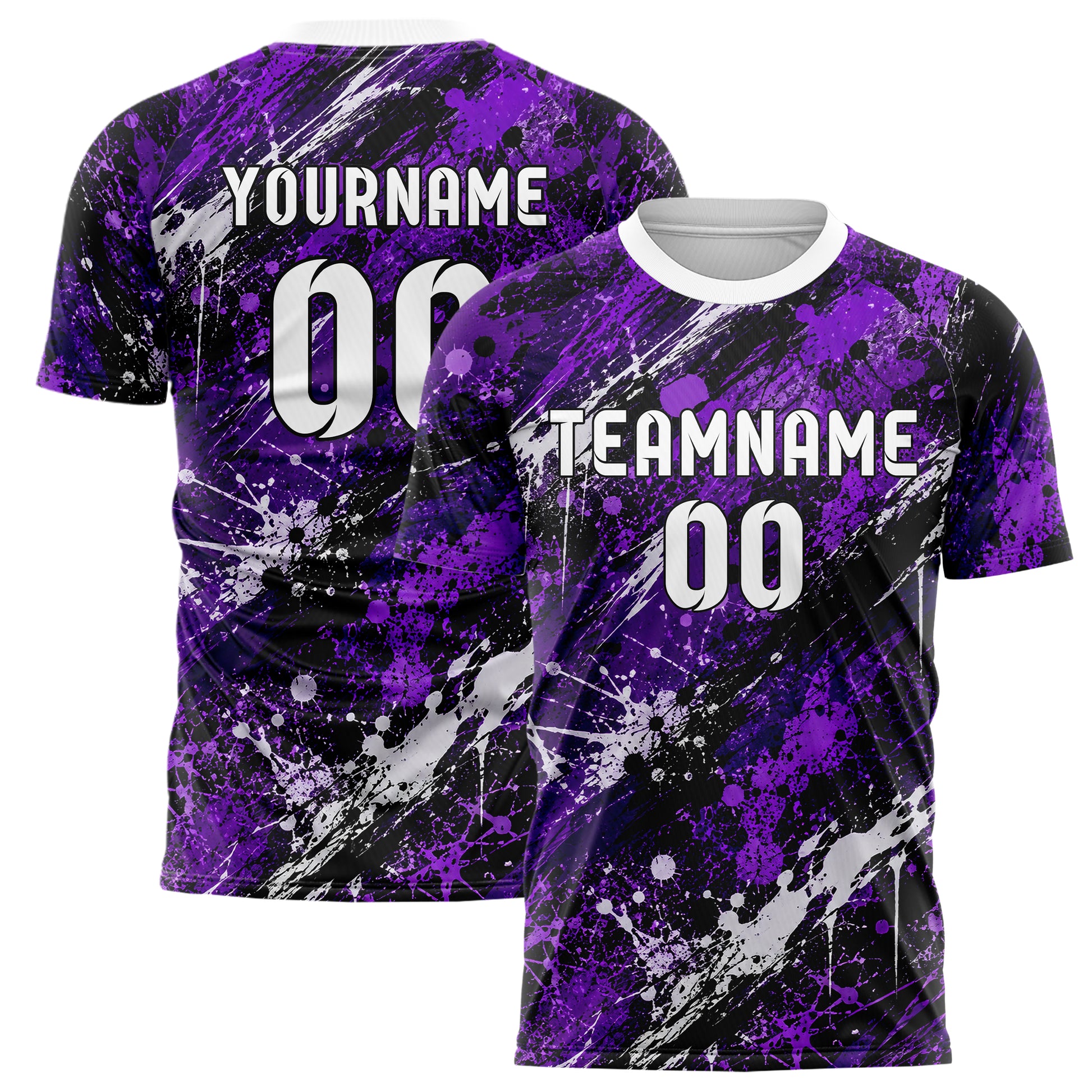Dunkellila dunkles Graffiti Ink Splash Design 03-0381 individuelles Fußballtrikot main