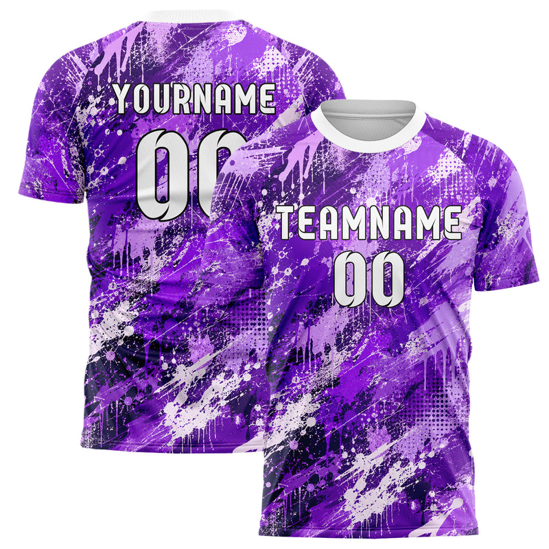 Lila lebendiges Graffiti diagonal Paint Flow Design 03-0091 individuelles Fußballtrikot main
