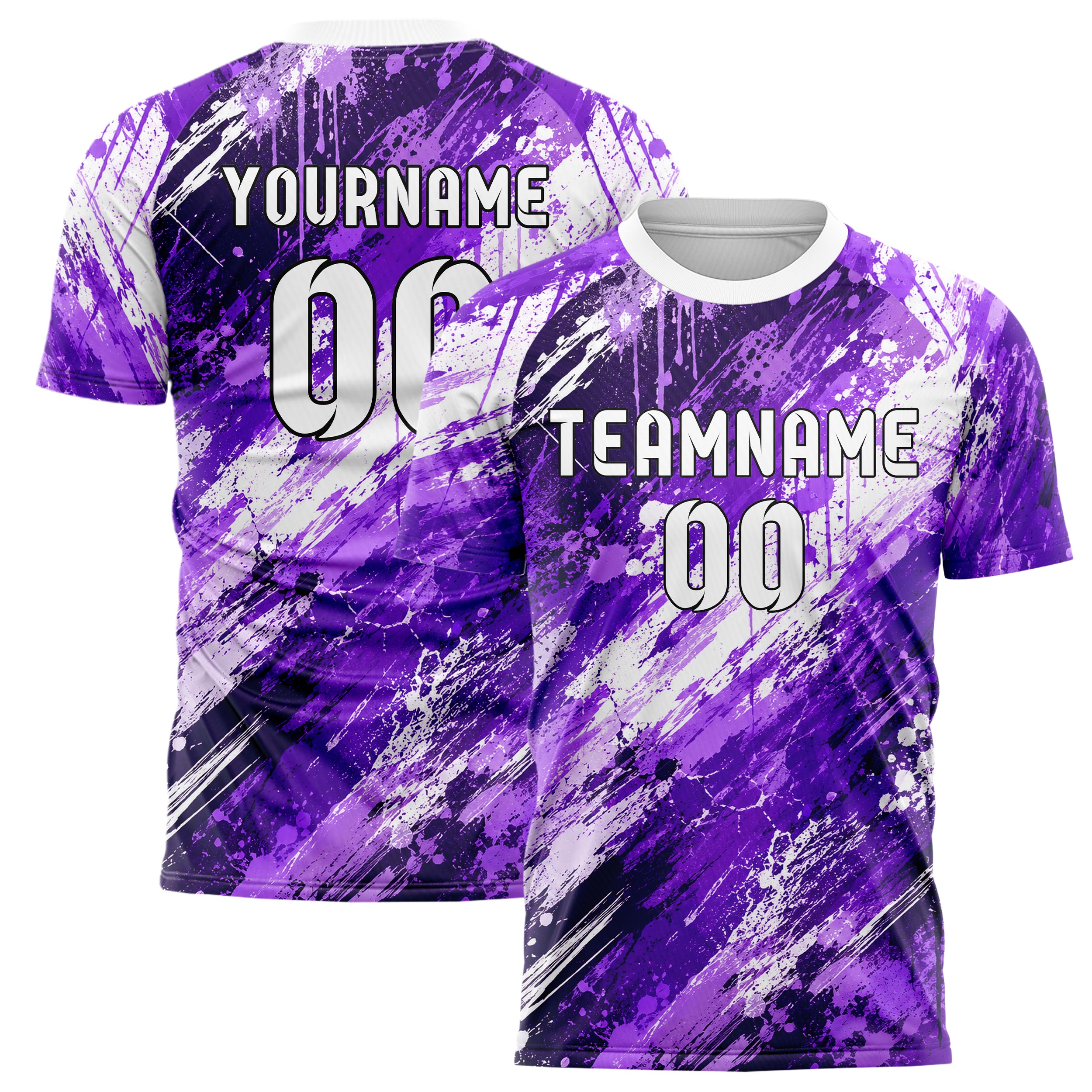 Lila lebendiges Graffiti diagonal Paint Flow Design 03-0139 individuelles Fußballtrikot main