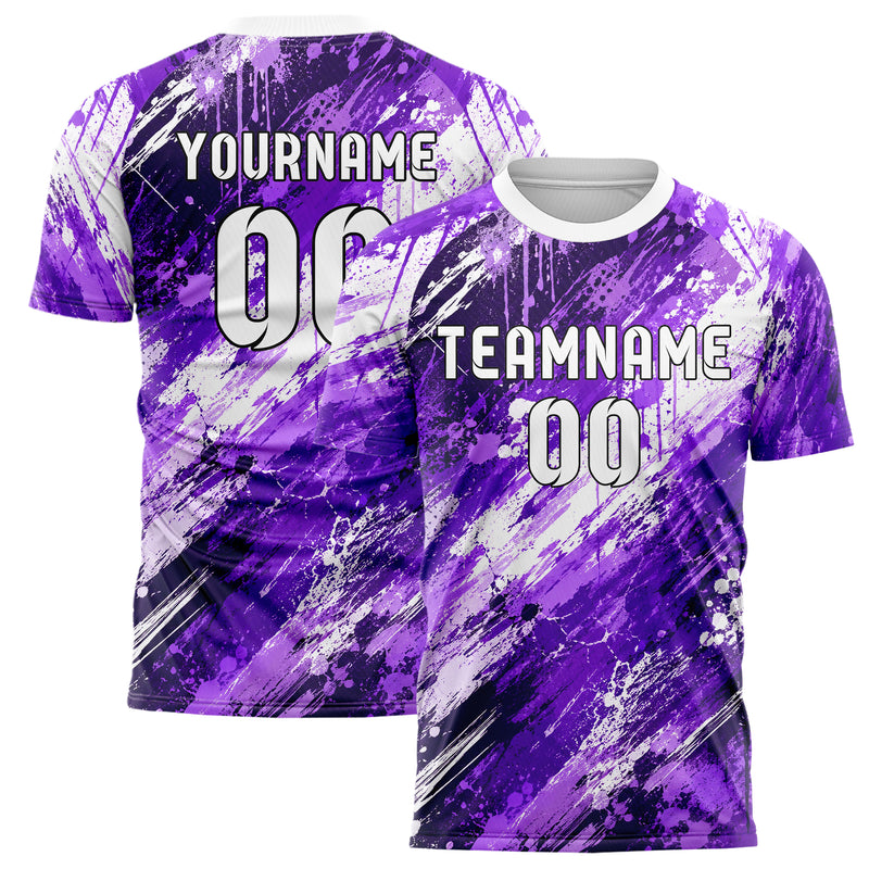 Lila lebendiges Graffiti diagonal Paint Flow Design 03-0139 individuelles Fußballtrikot main