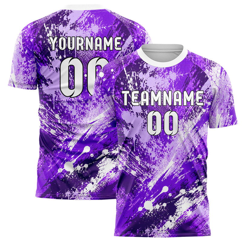 Lila lebendiges Graffiti diagonal Paint Flow Design 03-0283 individuelles Fußballtrikot main