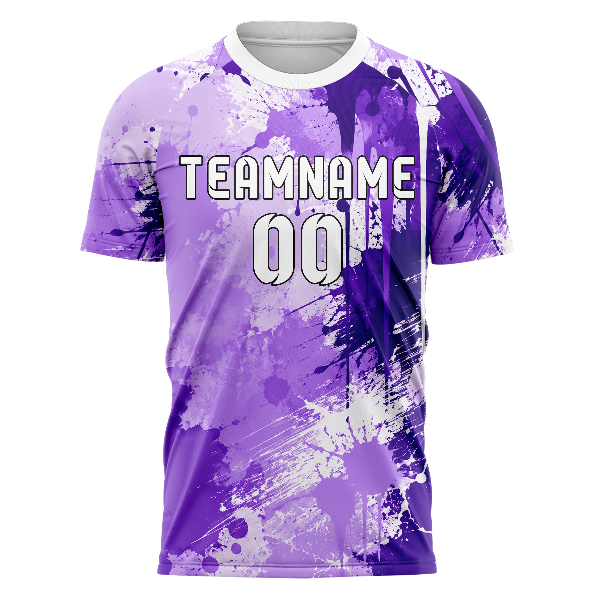 Lila lebendiges Graffiti Drip Paint Design 03-0052 individuelles Fußballtrikot front