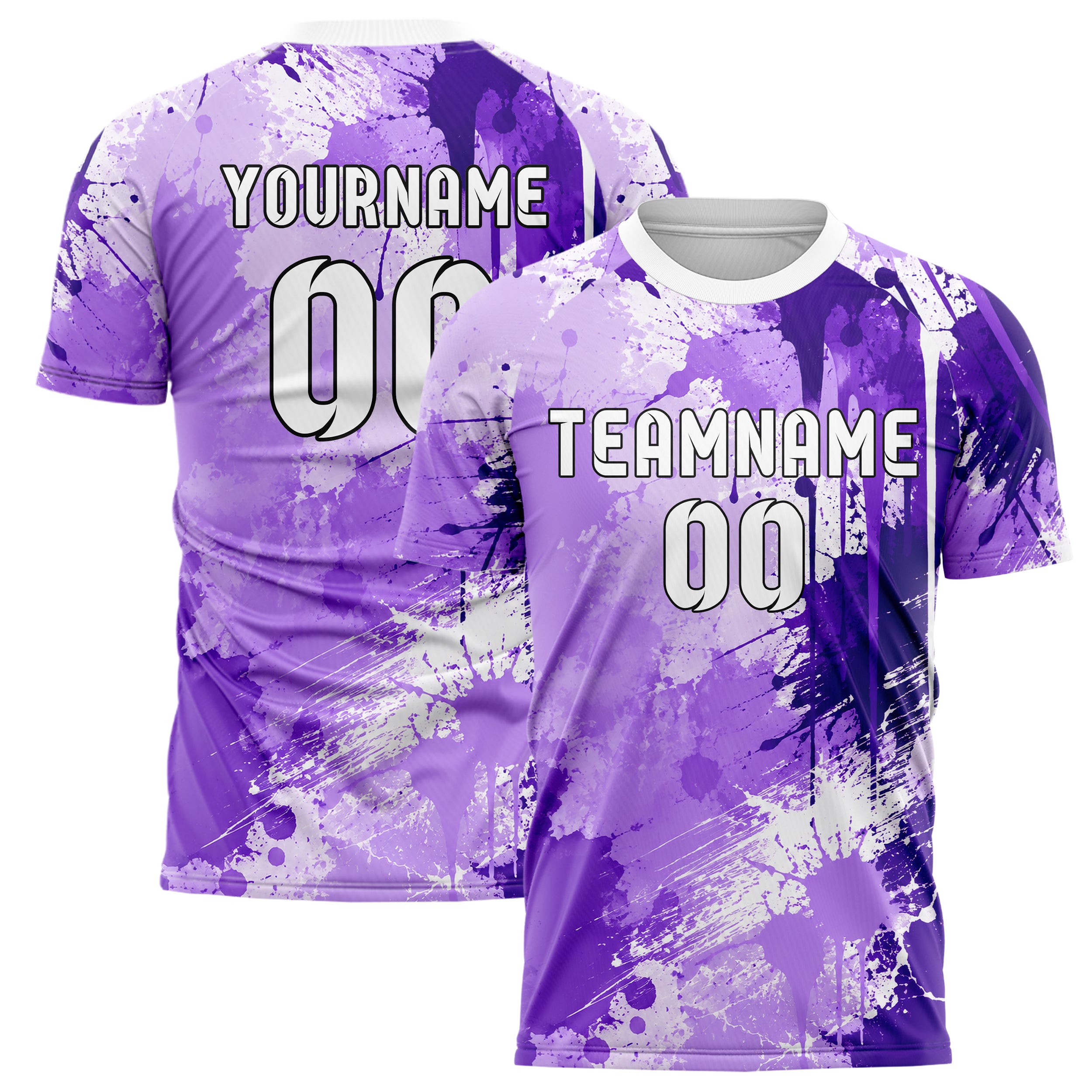Lila lebendiges Graffiti Drip Paint Design 03-0052 individuelles Fußballtrikot main