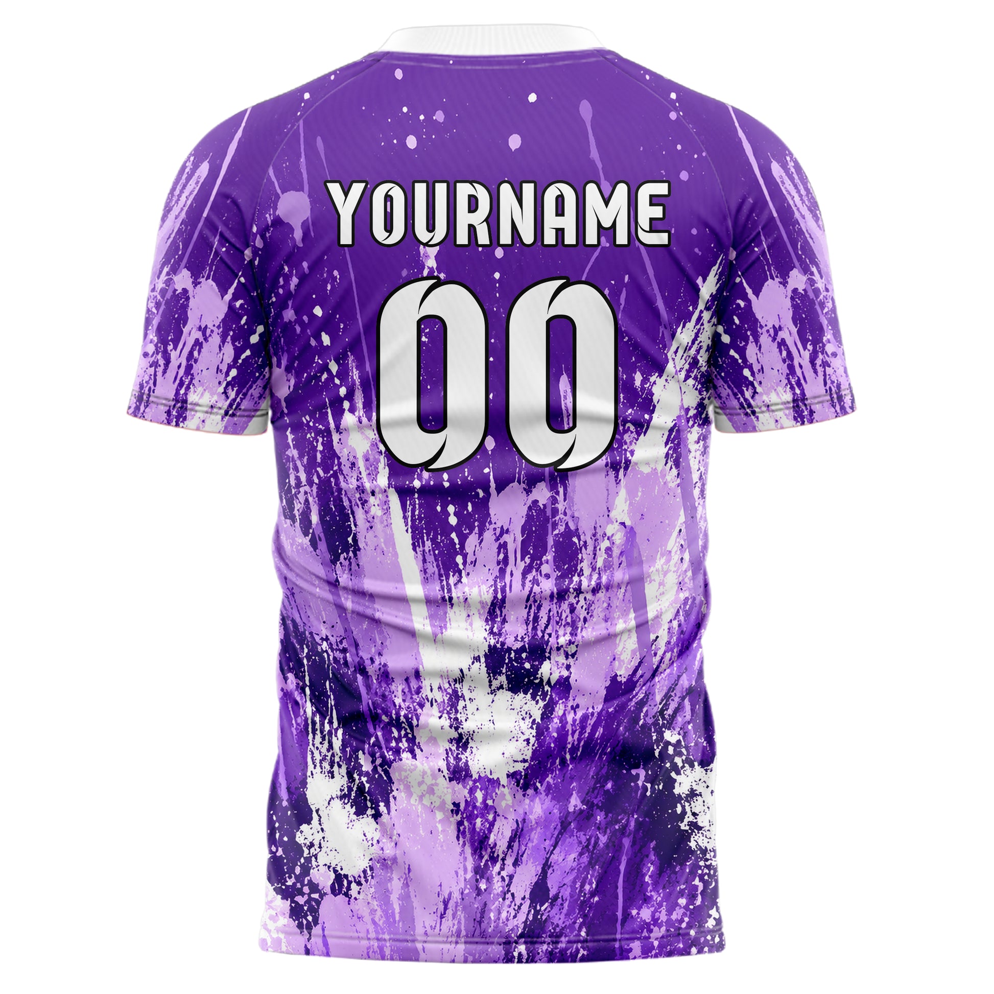 Lila lebendiges Graffiti Grunge Smear Design 03-0289 individuelles Fußballtrikot back