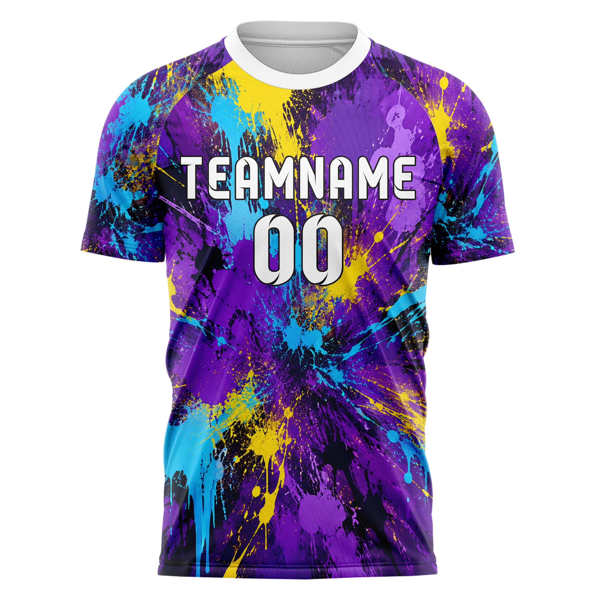 Lila lebendiges Graffiti Ink Splash Design 03-0173 individuelles Fußballtrikot front
