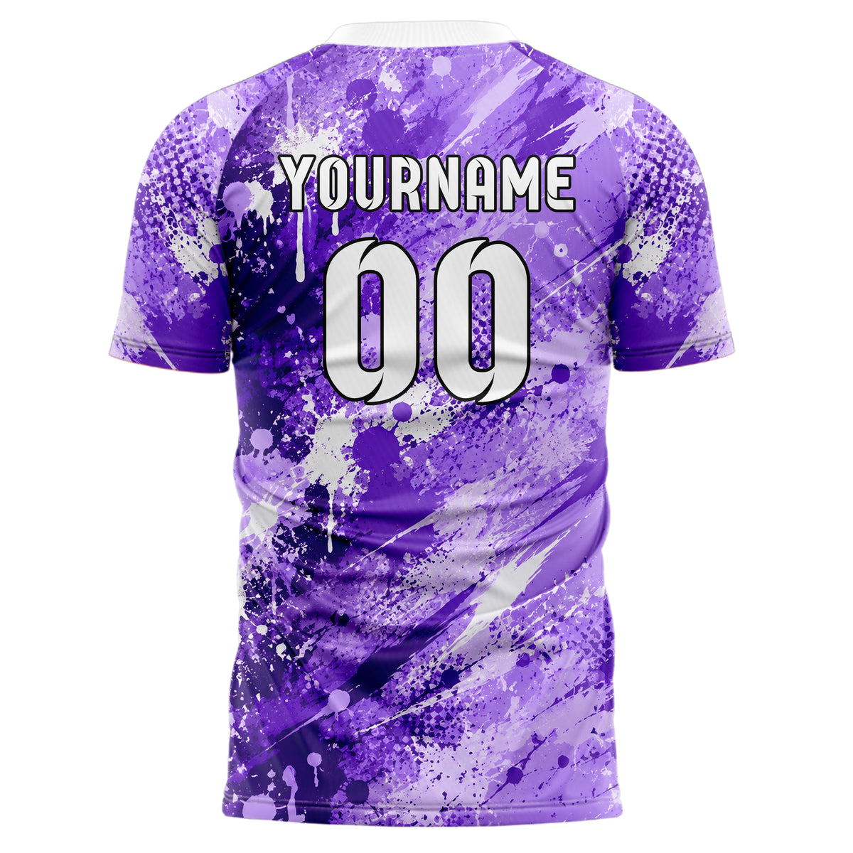 Lila lebendiges Graffiti Ink Splash Design 03-0373 individuelles Fußballtrikot back
