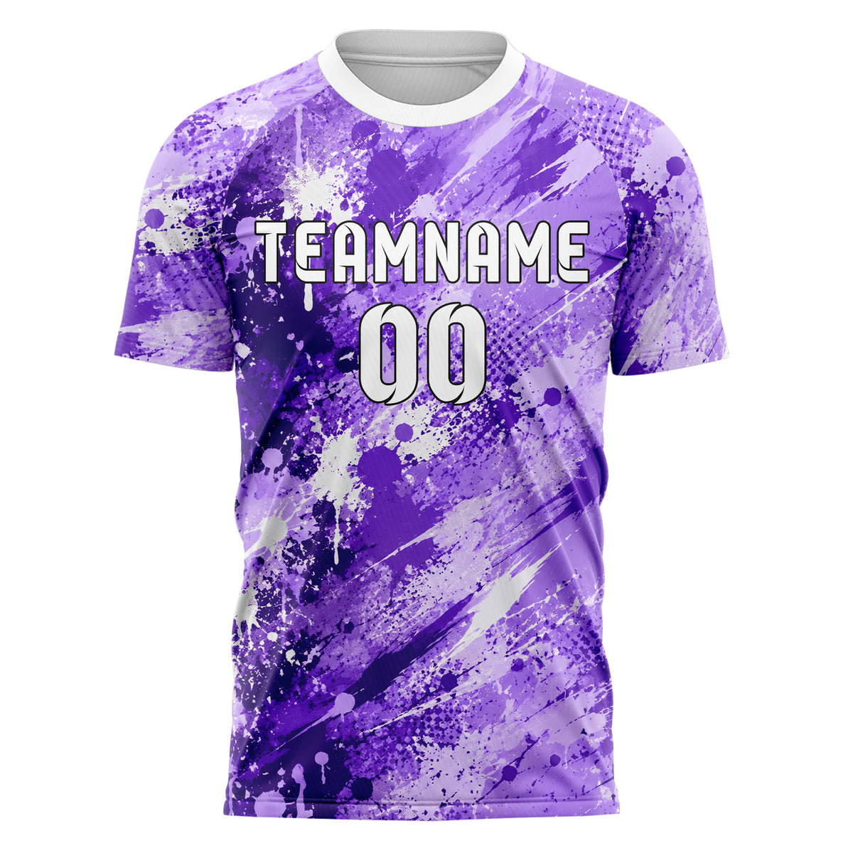 Lila lebendiges Graffiti Ink Splash Design 03-0373 individuelles Fußballtrikot front