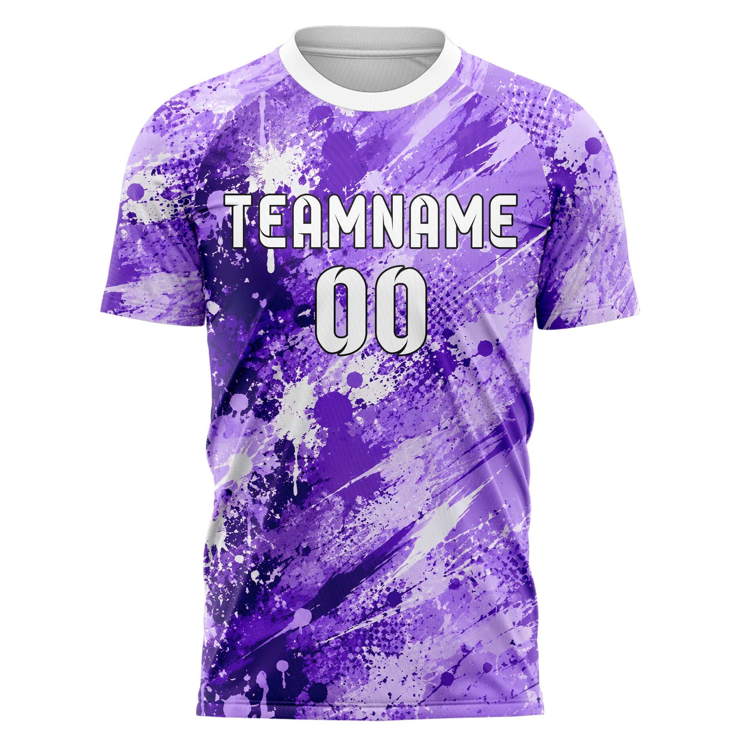 Lila lebendiges Graffiti Ink Splash Design 03-0373 individuelles Fußballtrikot front