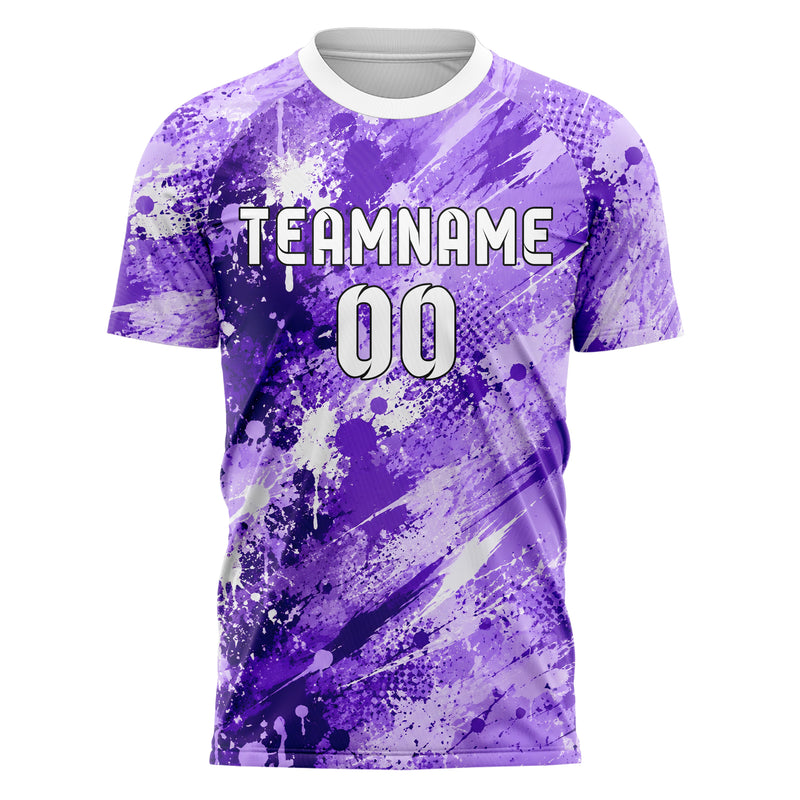 Lila lebendiges Graffiti Ink Splash Design 03-0373 individuelles Fußballtrikot front