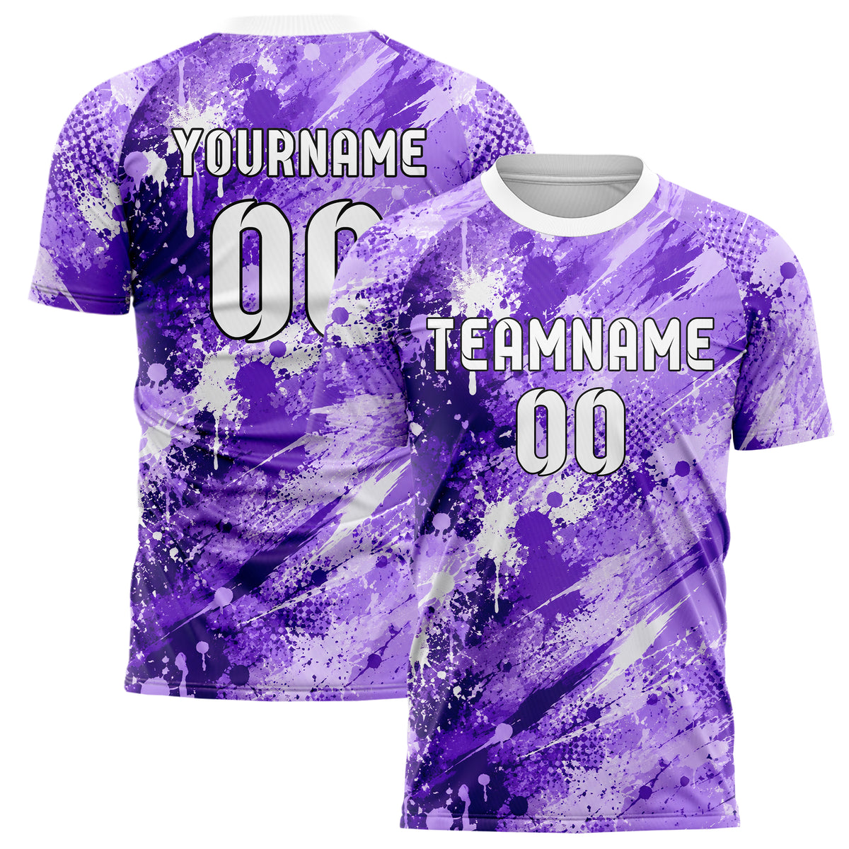 Lila lebendiges Graffiti Ink Splash Design 03-0373 individuelles Fußballtrikot main
