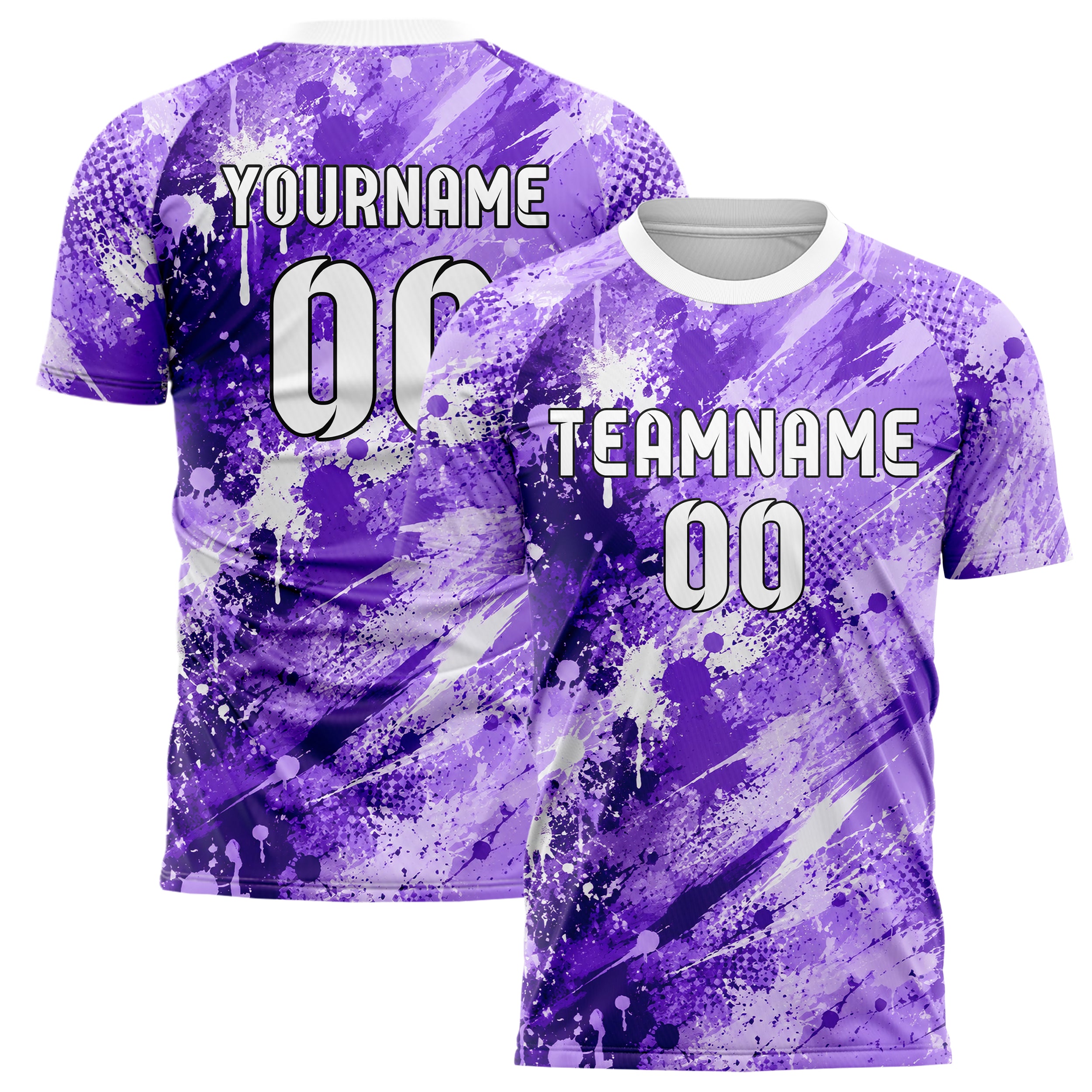Lila lebendiges Graffiti Ink Splash Design 03-0373 individuelles Fußballtrikot main
