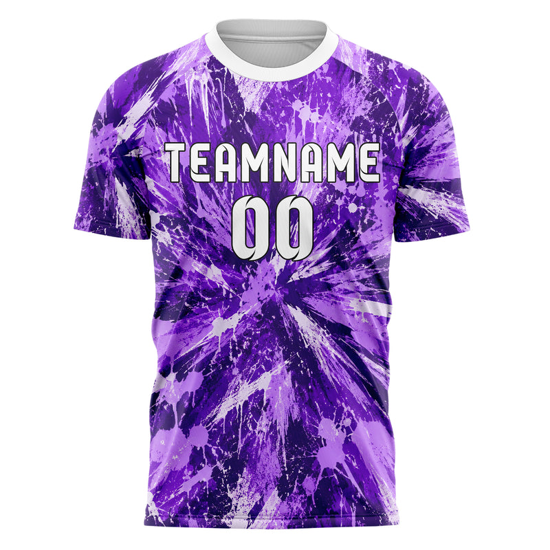 Lila lebendiges Graffiti Scratch Marks Design 03-0094 individuelles Fußballtrikot front