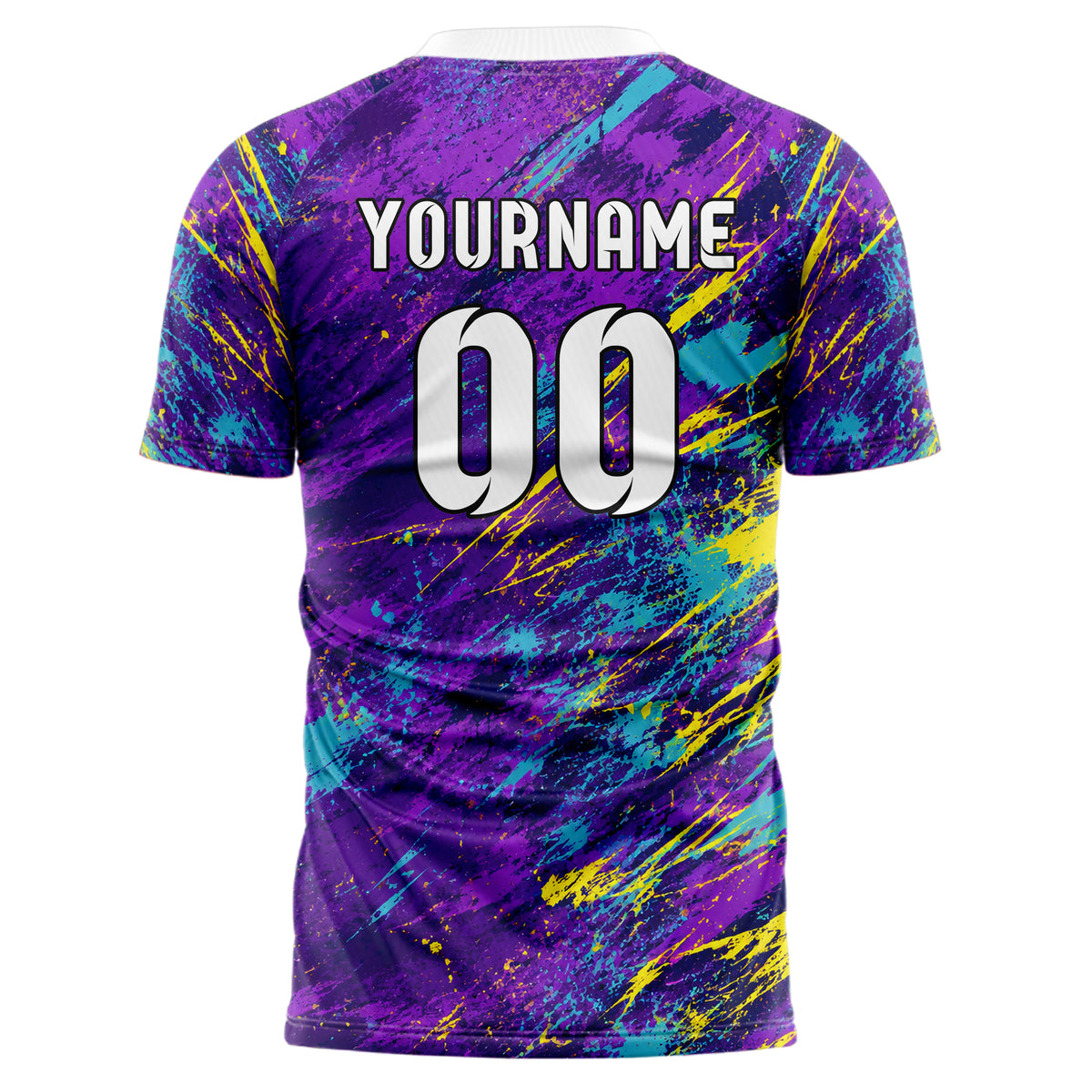 Lila lebendiges Graffiti Scratch Marks Design 03-0158 individuelles Fußballtrikot back
