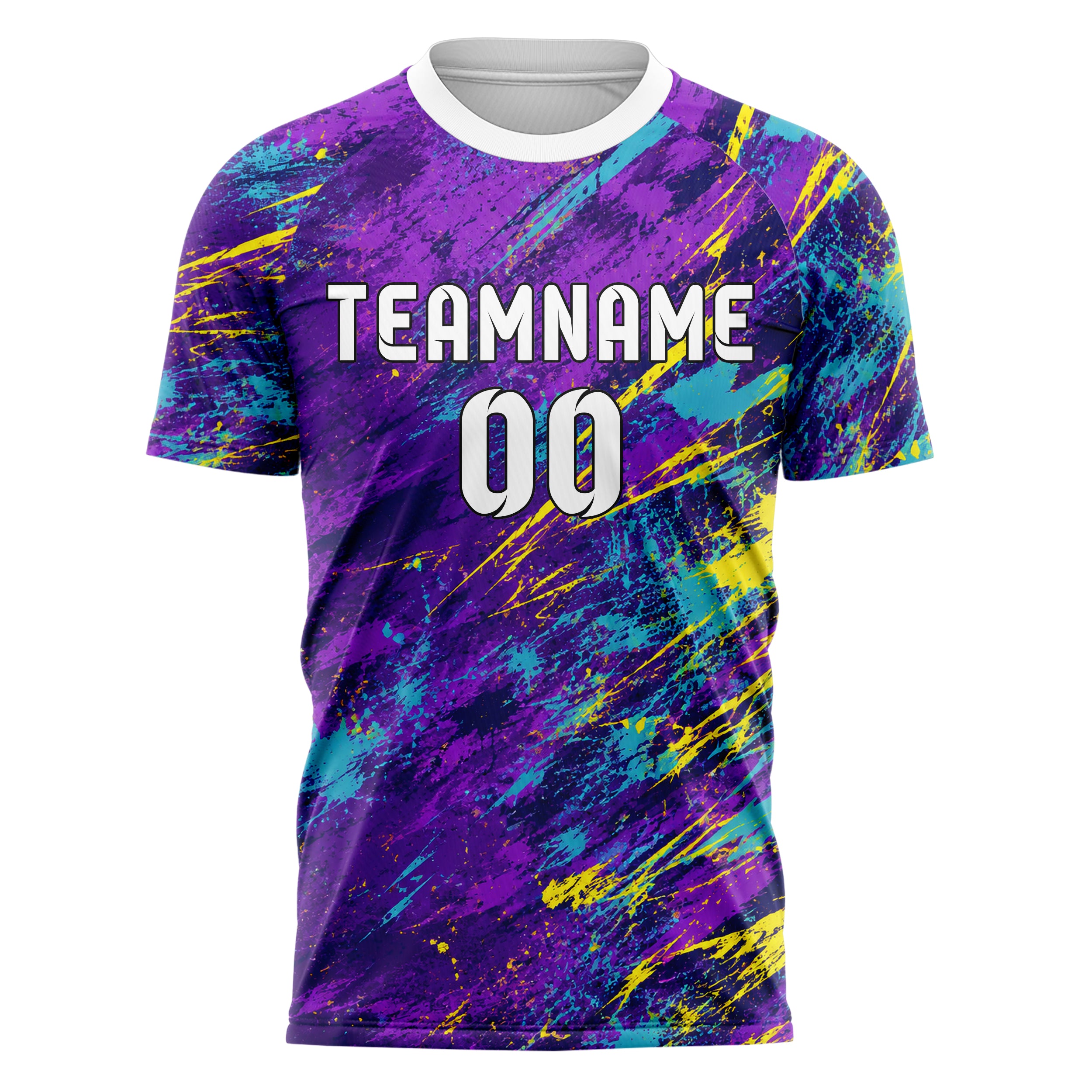 Lila lebendiges Graffiti Scratch Marks Design 03-0158 individuelles Fußballtrikot front