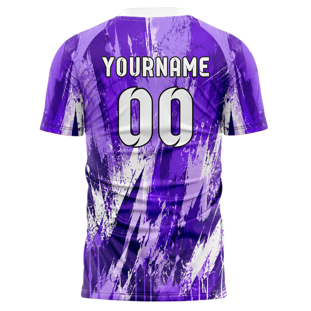 Lila lebendiges Graffiti Scratch Marks Design 03-0214 individuelles Fußballtrikot back
