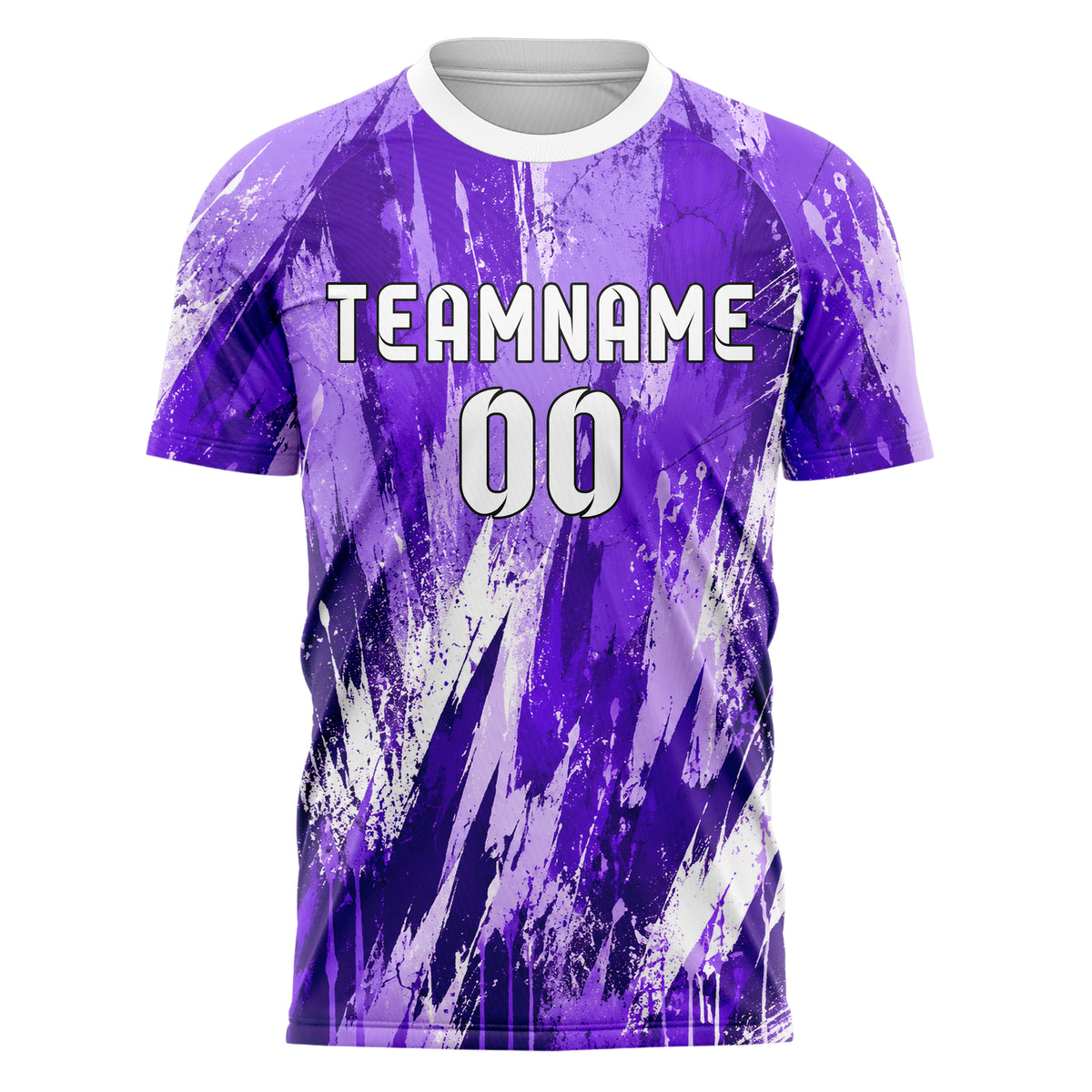 Lila lebendiges Graffiti Scratch Marks Design 03-0214 individuelles Fußballtrikot front