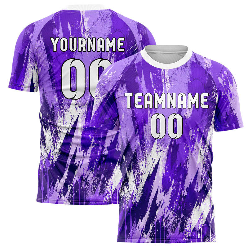 Lila lebendiges Graffiti Scratch Marks Design 03-0214 individuelles Fußballtrikot main