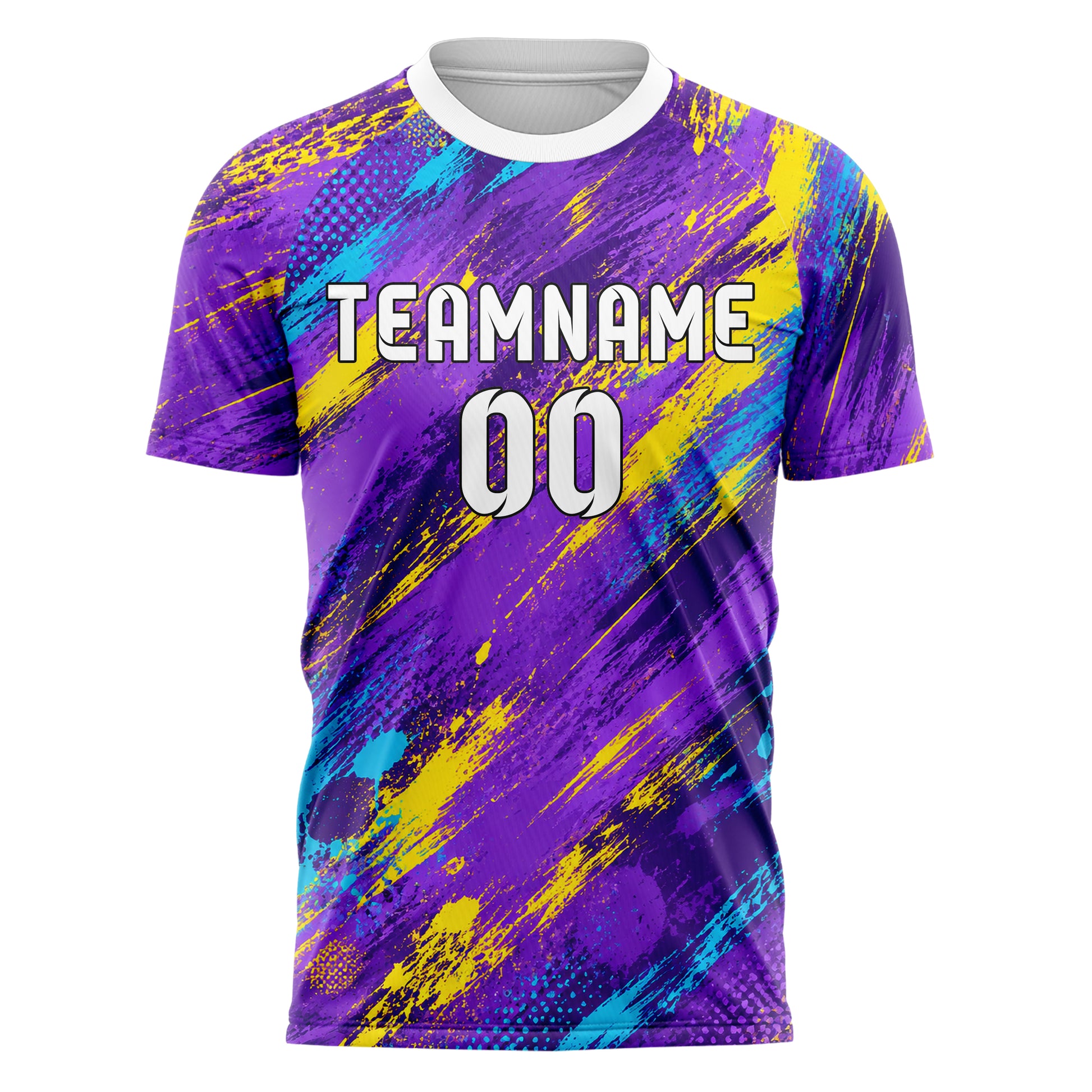 Lila lebendiges Graffiti Scratch Marks Design 03-0374 individuelles Fußballtrikot front