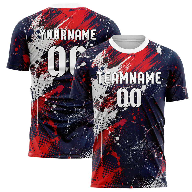Marineblau klassisches Graffiti diagonal Paint Flow Design 03-0251 individuelles Fußballtrikot main