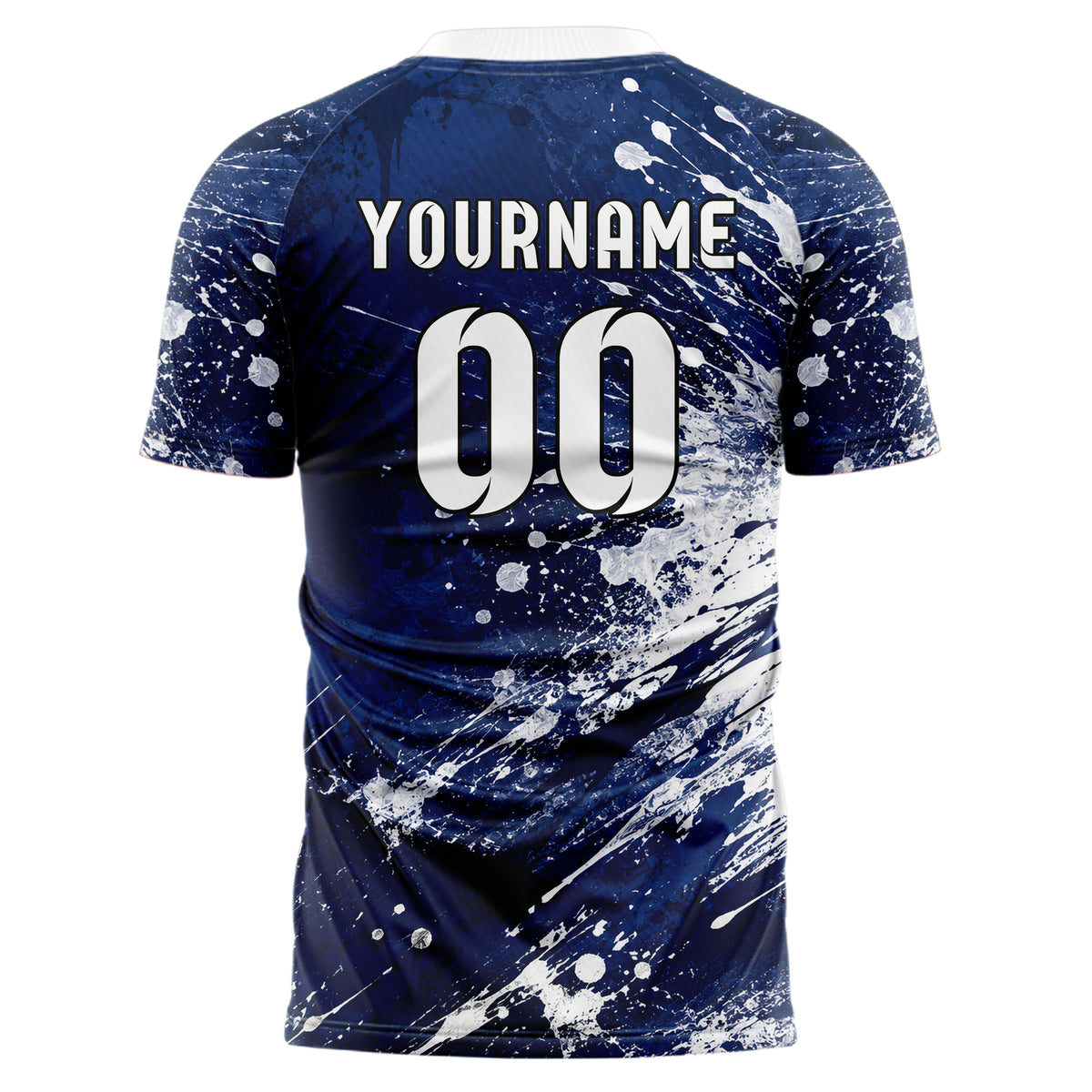 Marineblau klassisches Graffiti Ink Splash Design 03-0253 individuelles Fußballtrikot back