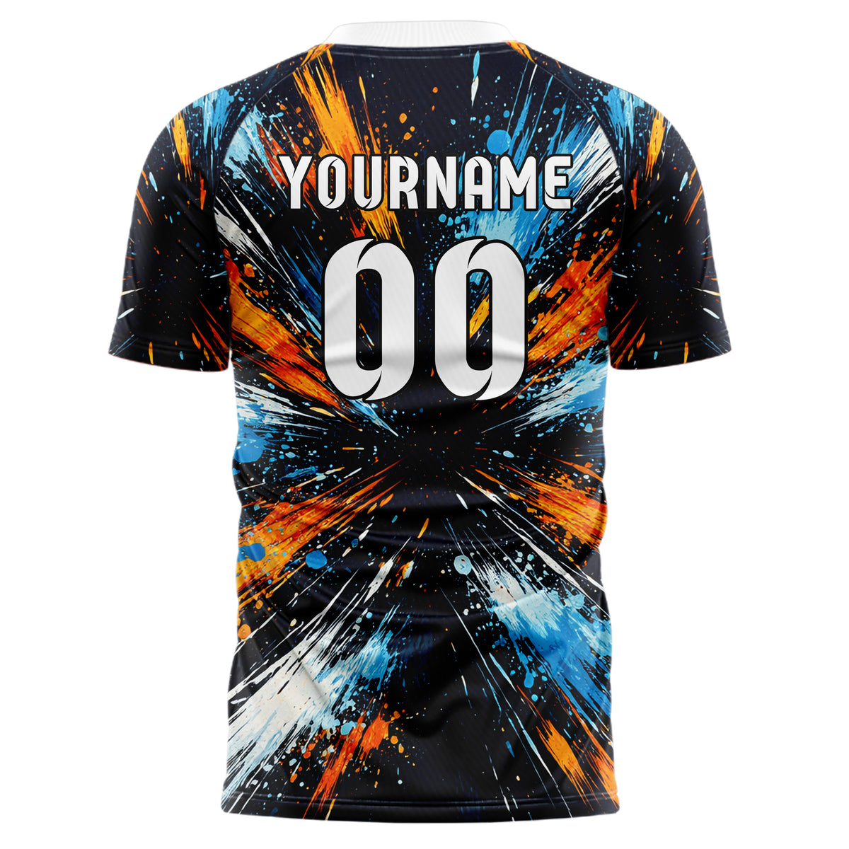 Marineblau lebendiges Graffiti Scratch Marks Design 03-0390 individuelles Fußballtrikot back