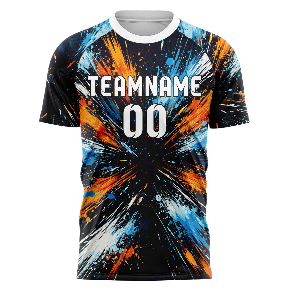 Marineblau lebendiges Graffiti Scratch Marks Design 03-0390 individuelles Fußballtrikot front