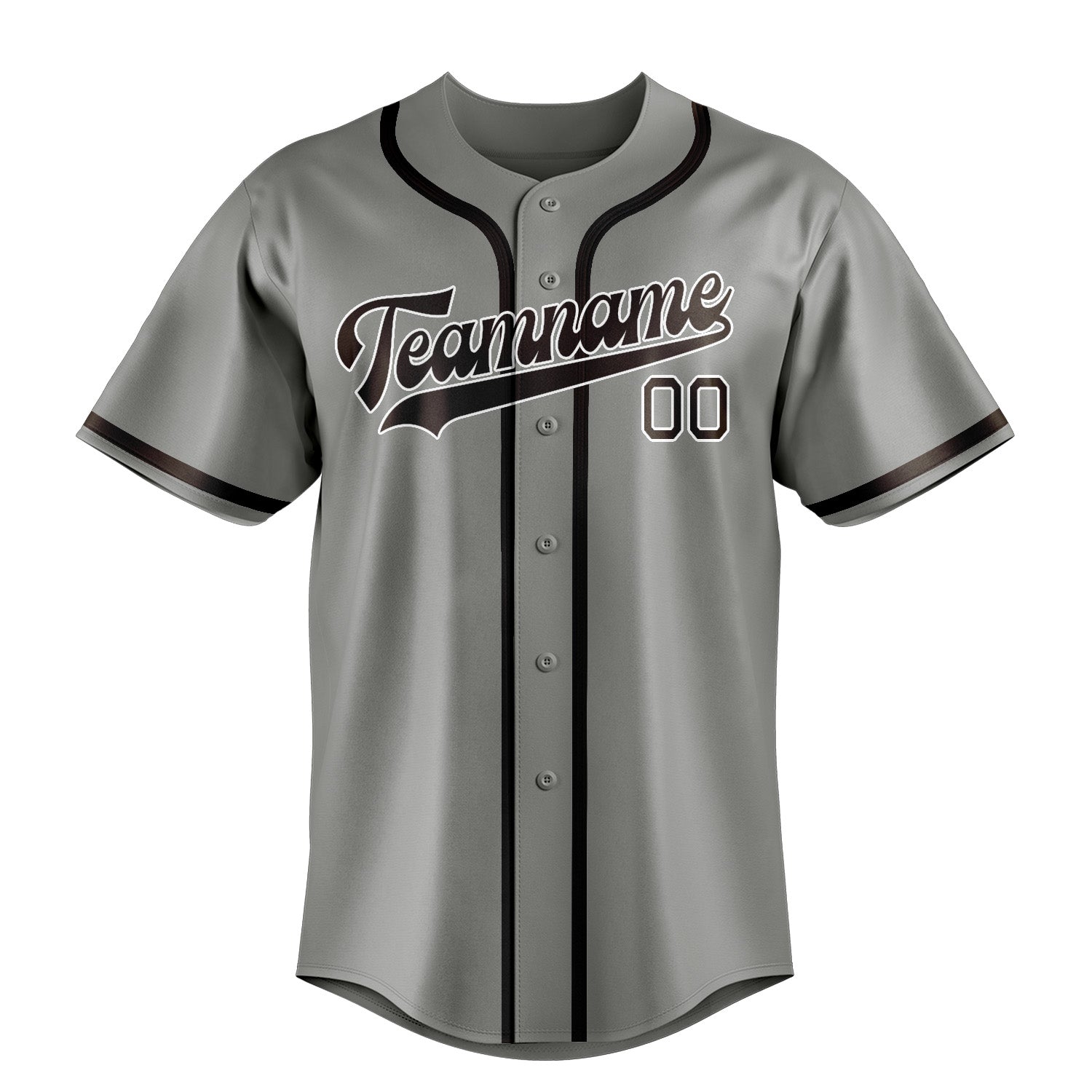 Benutzerdefiniertes Professionelles Grau Braun Baseballtrikot