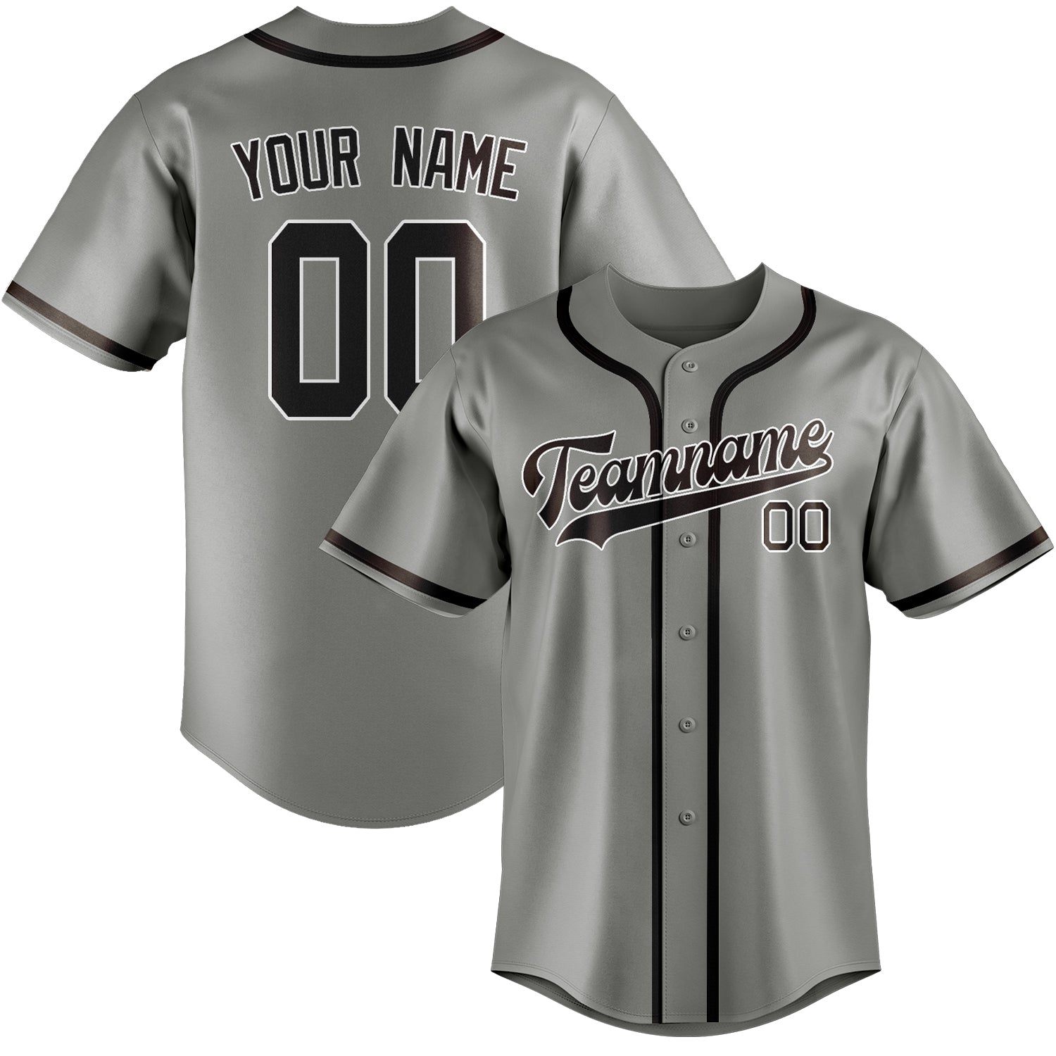 Benutzerdefiniertes Professionelles Grau Braun Baseballtrikot