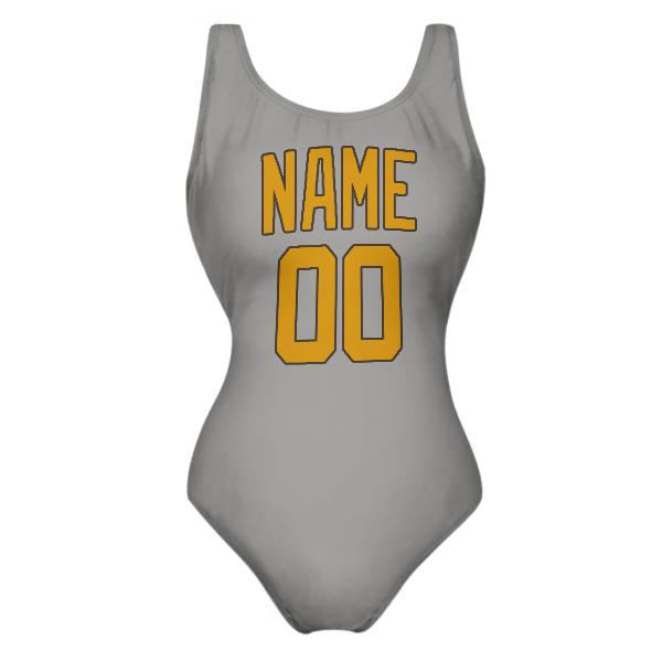 Maillot de bain gris jaune sur mesure
