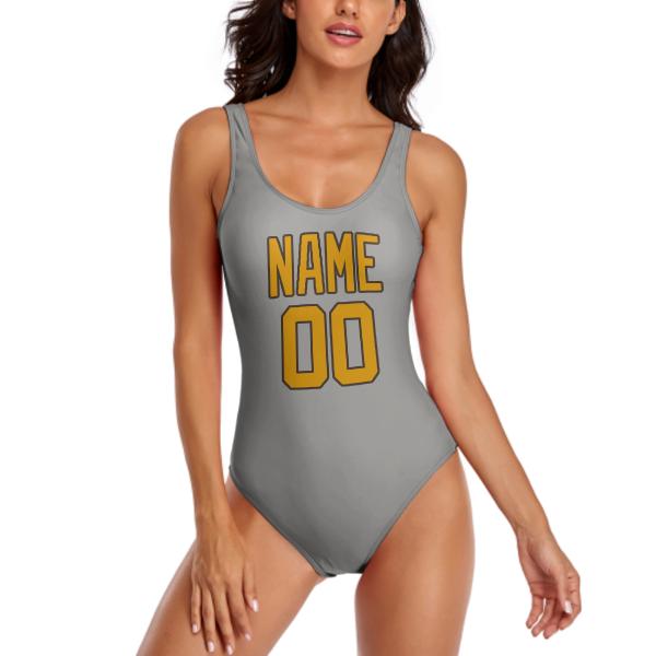 Maillot de bain gris jaune sur mesure