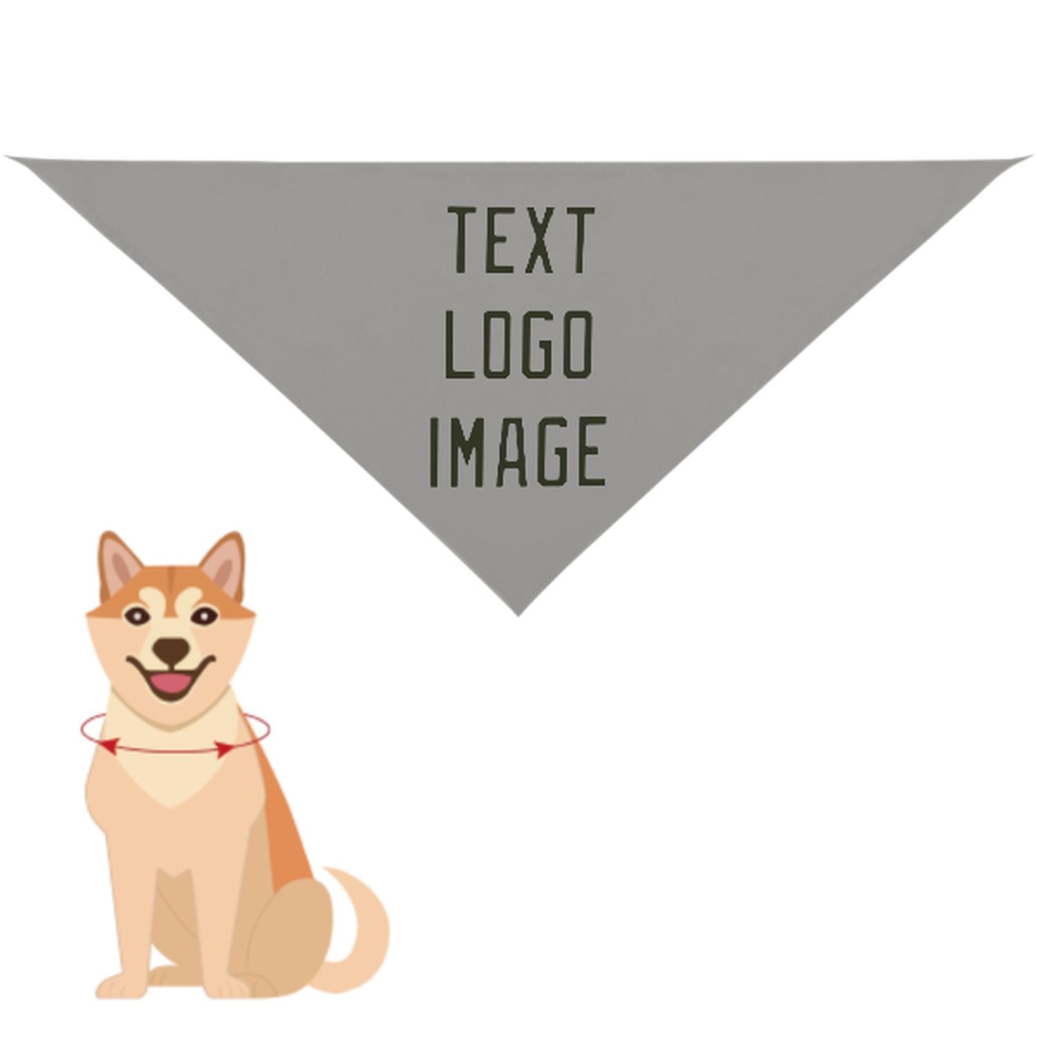 Bandana personalizzata per animali domestici color grigio scuro oliva