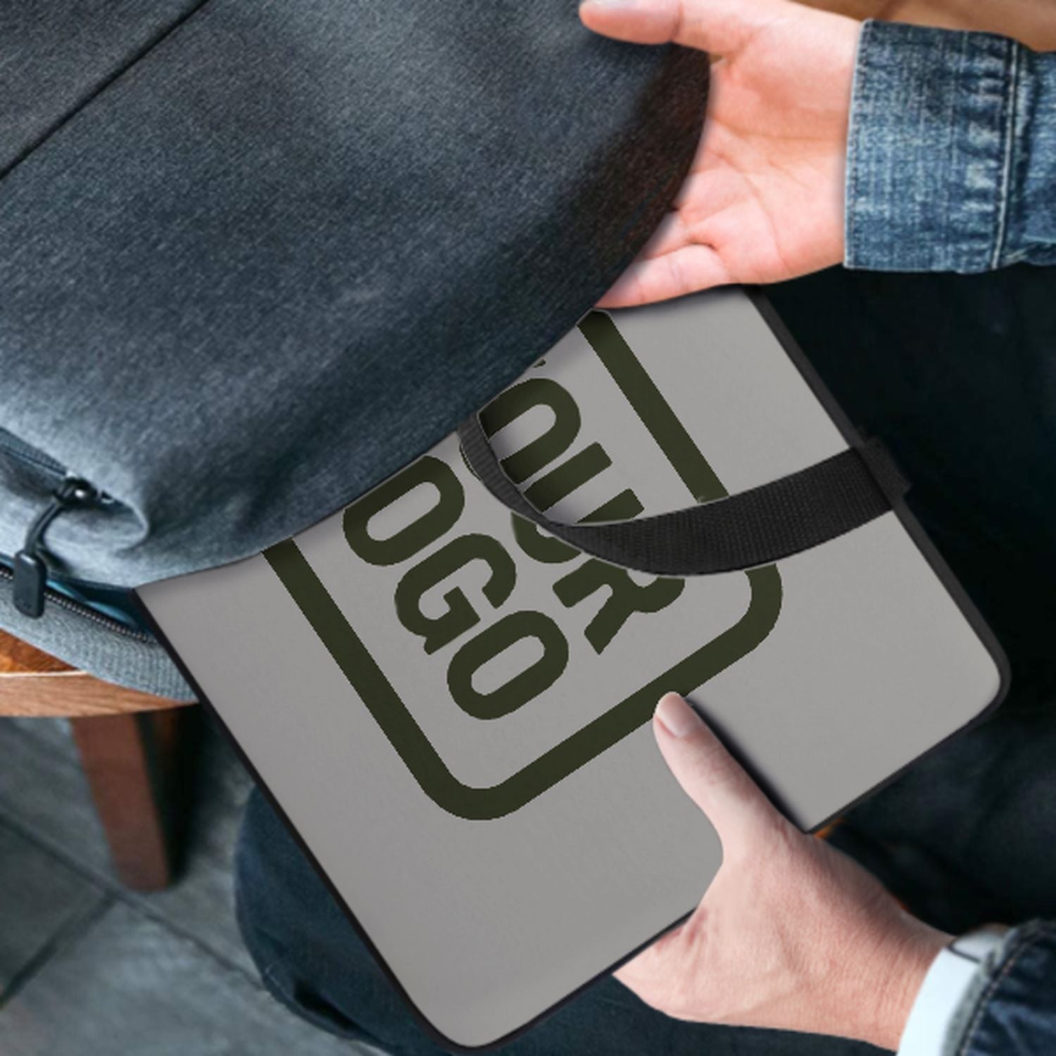 Maßgeschneidertes Grau Olive Laptop Tasche