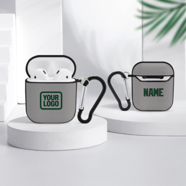 Maßgeschneidertes Grau Moosgrün AirPods-Hülle