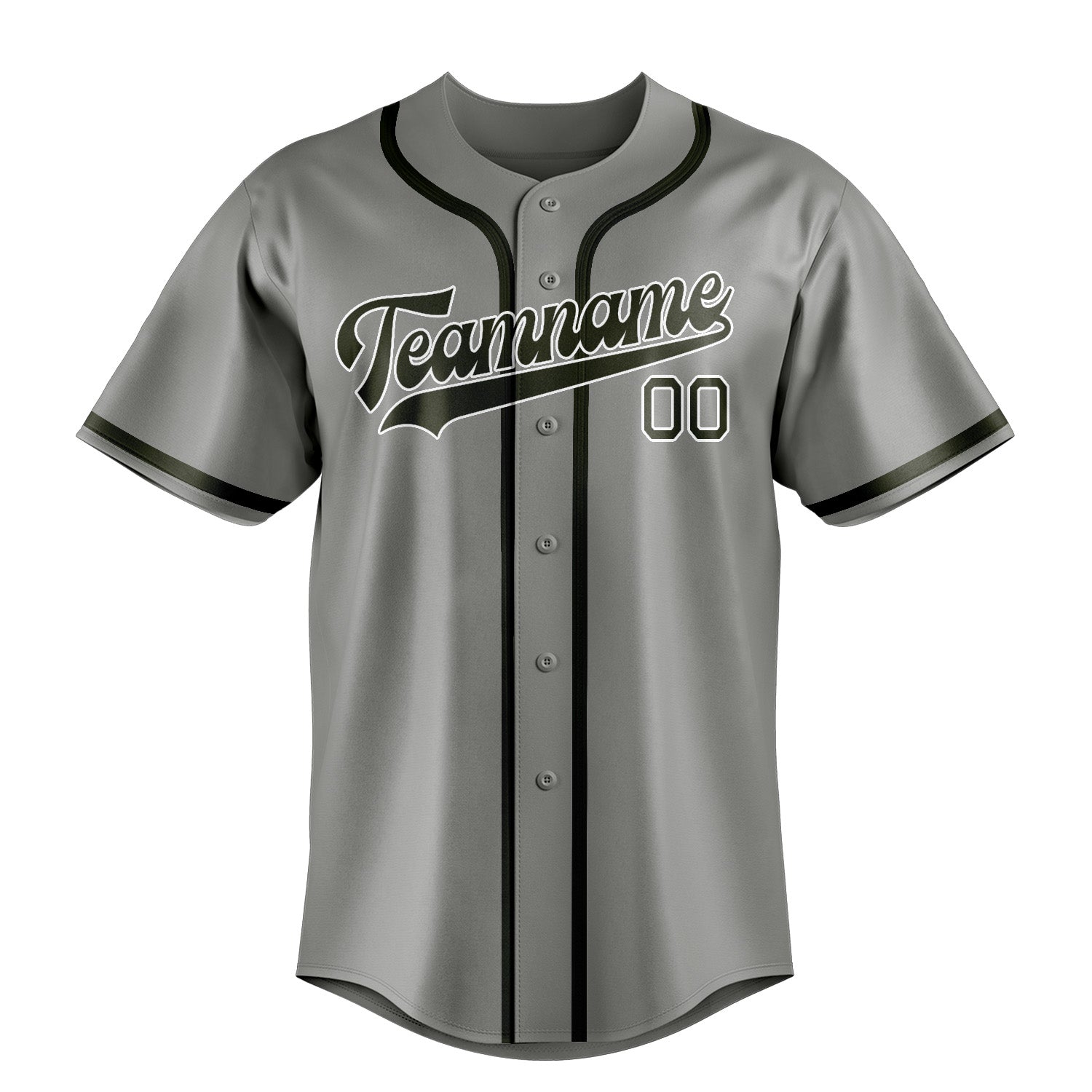 Benutzerdefiniertes Professionelles Grau Dunkles Oliv Baseballtrikot