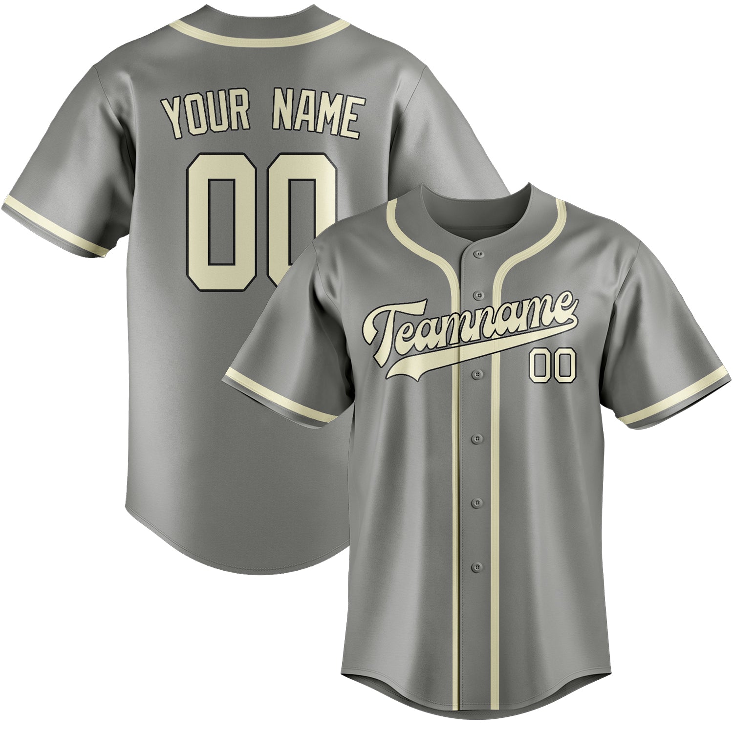 Benutzerdefiniertes Professionelles Grau Beige Baseballtrikot