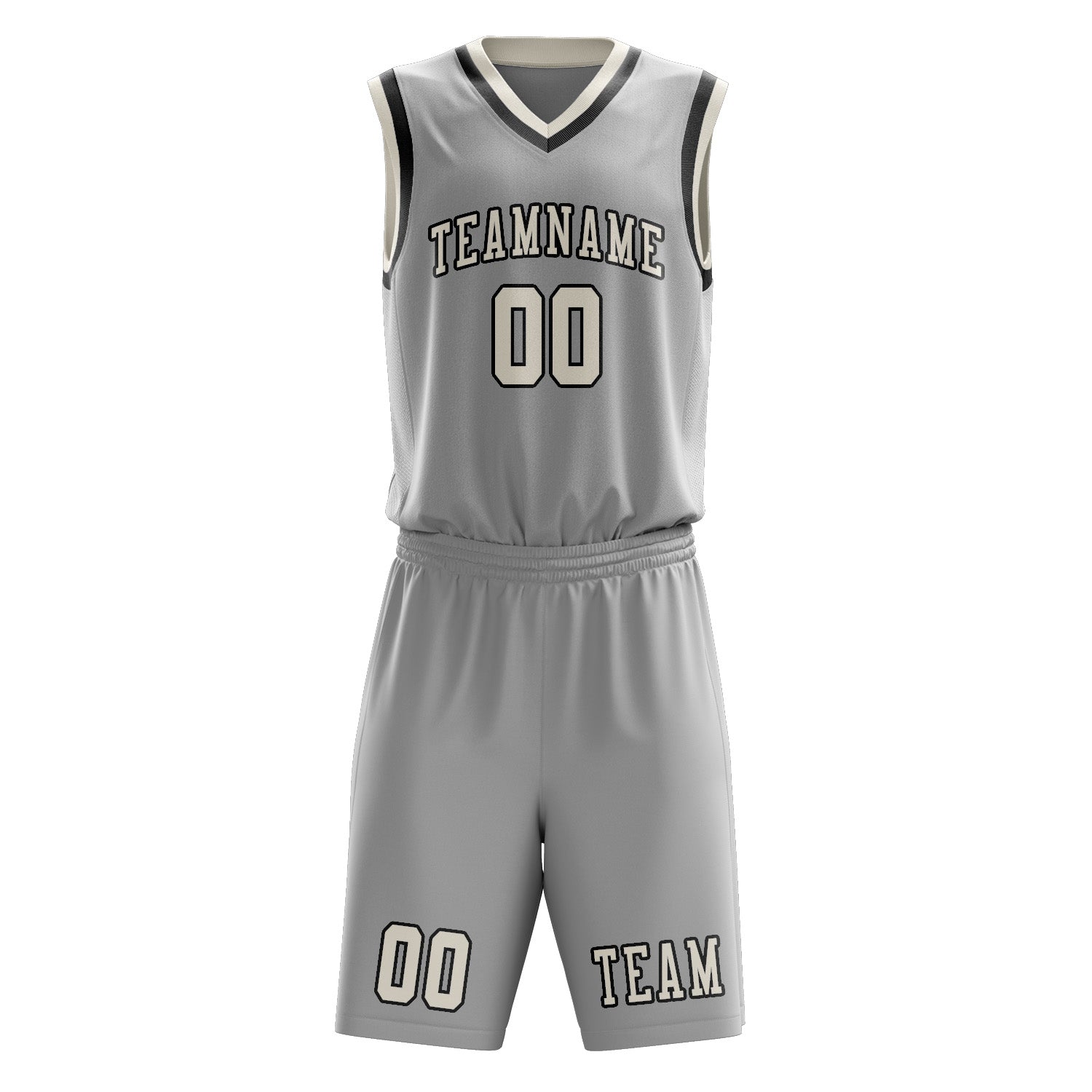 Benutzerdefiniertes Professionelles Grau Beige Basketballtrikot-Set