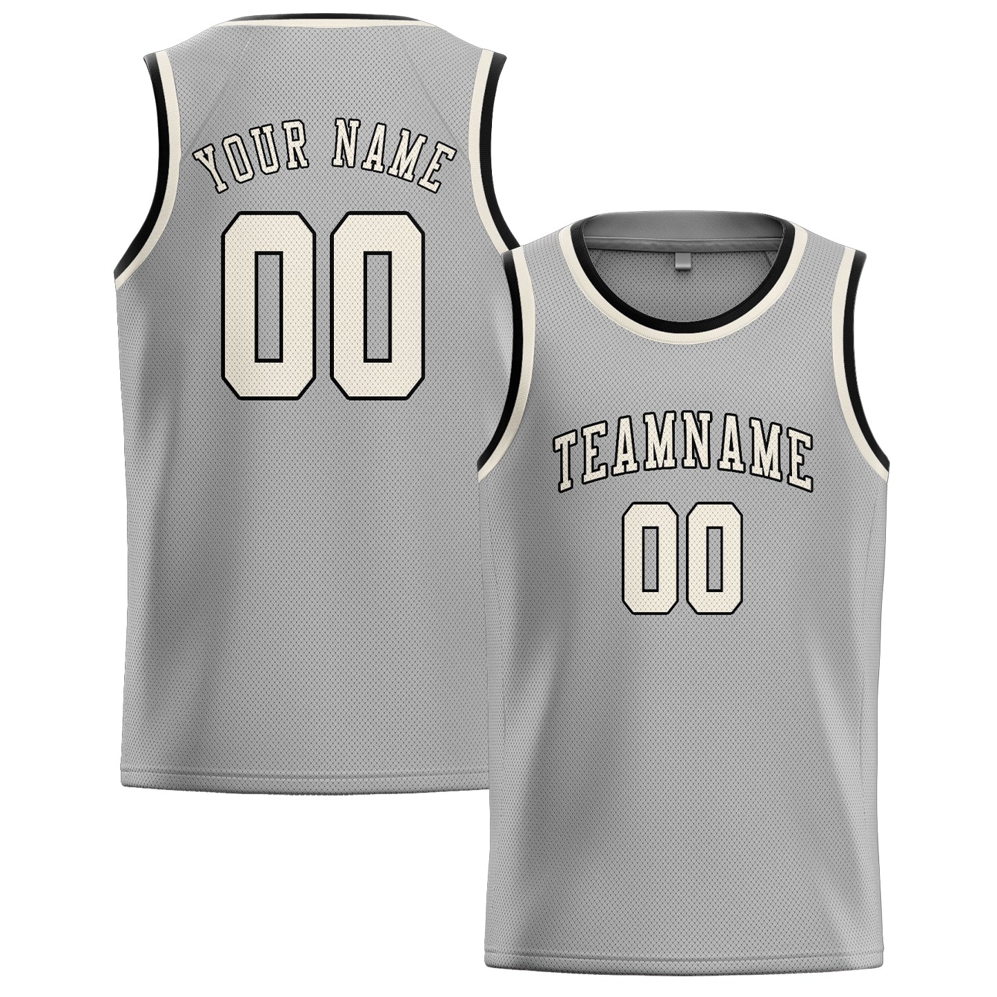 Benutzerdefiniertes Professionelles Grau Beige Basketballtrikot