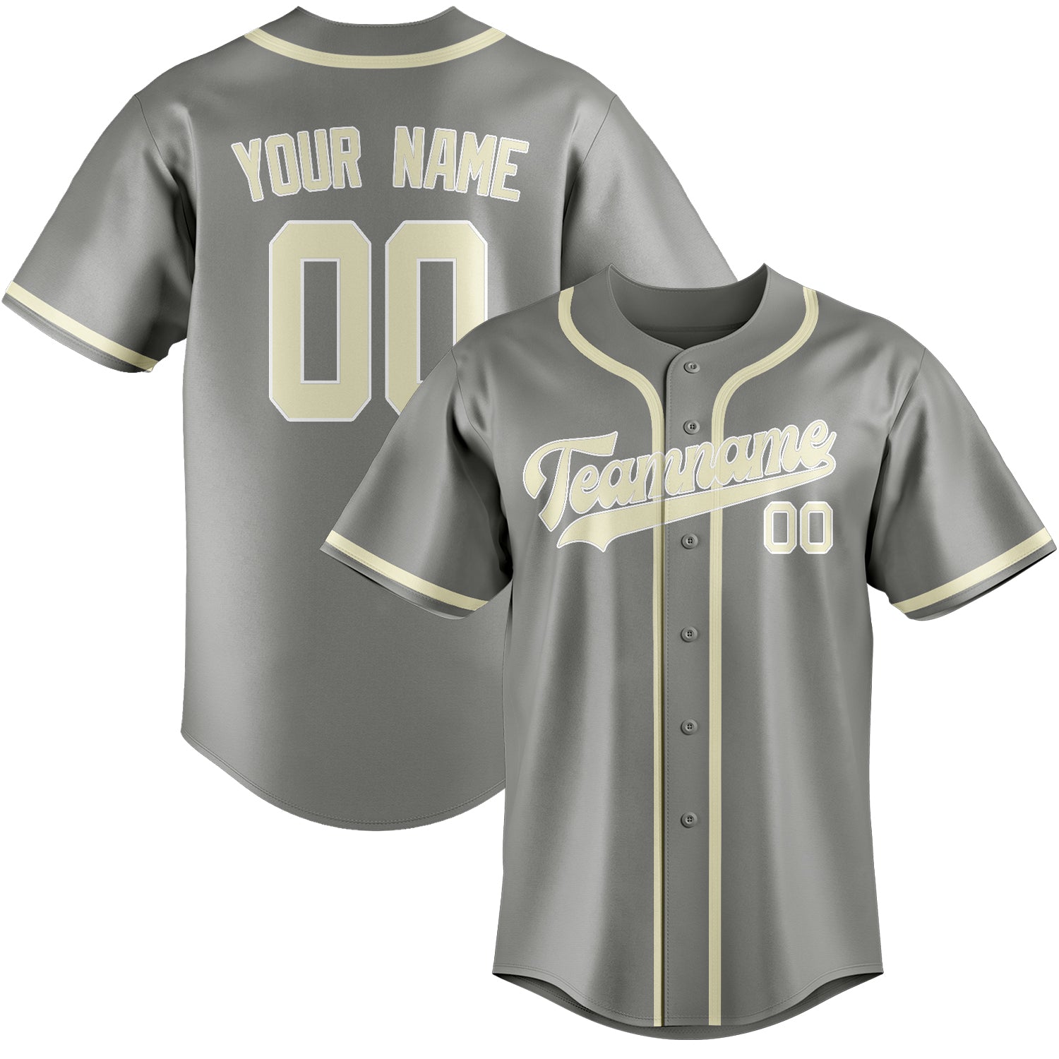 Benutzerdefiniertes Professionelles Grau Beige Baseballtrikot