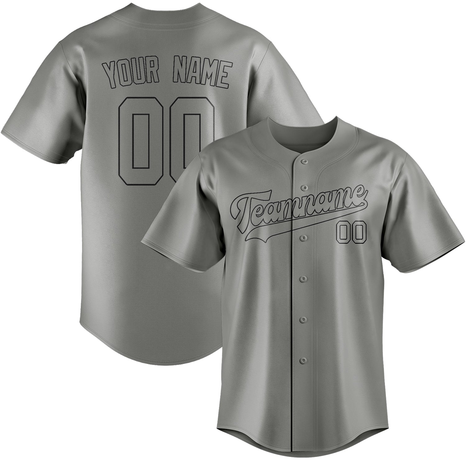 Benutzerdefiniertes Professionelles Grau Schwarz Baseballtrikot