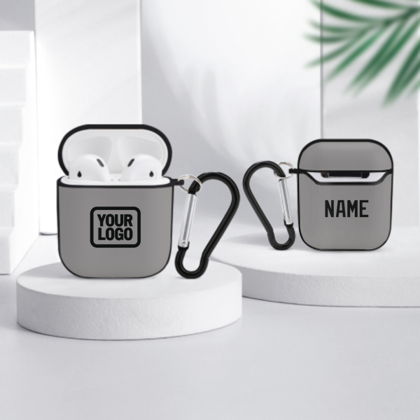 Maßgeschneidertes Grau Schwarz AirPods-Hülle