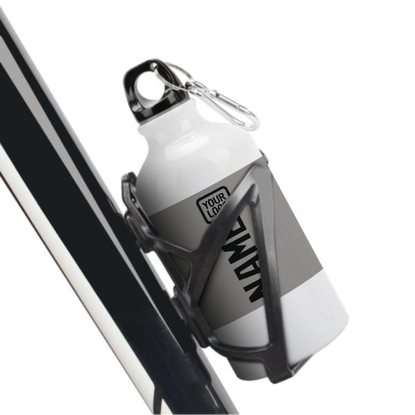 Maßgeschneidertes Grau Schwarz Sportflasche