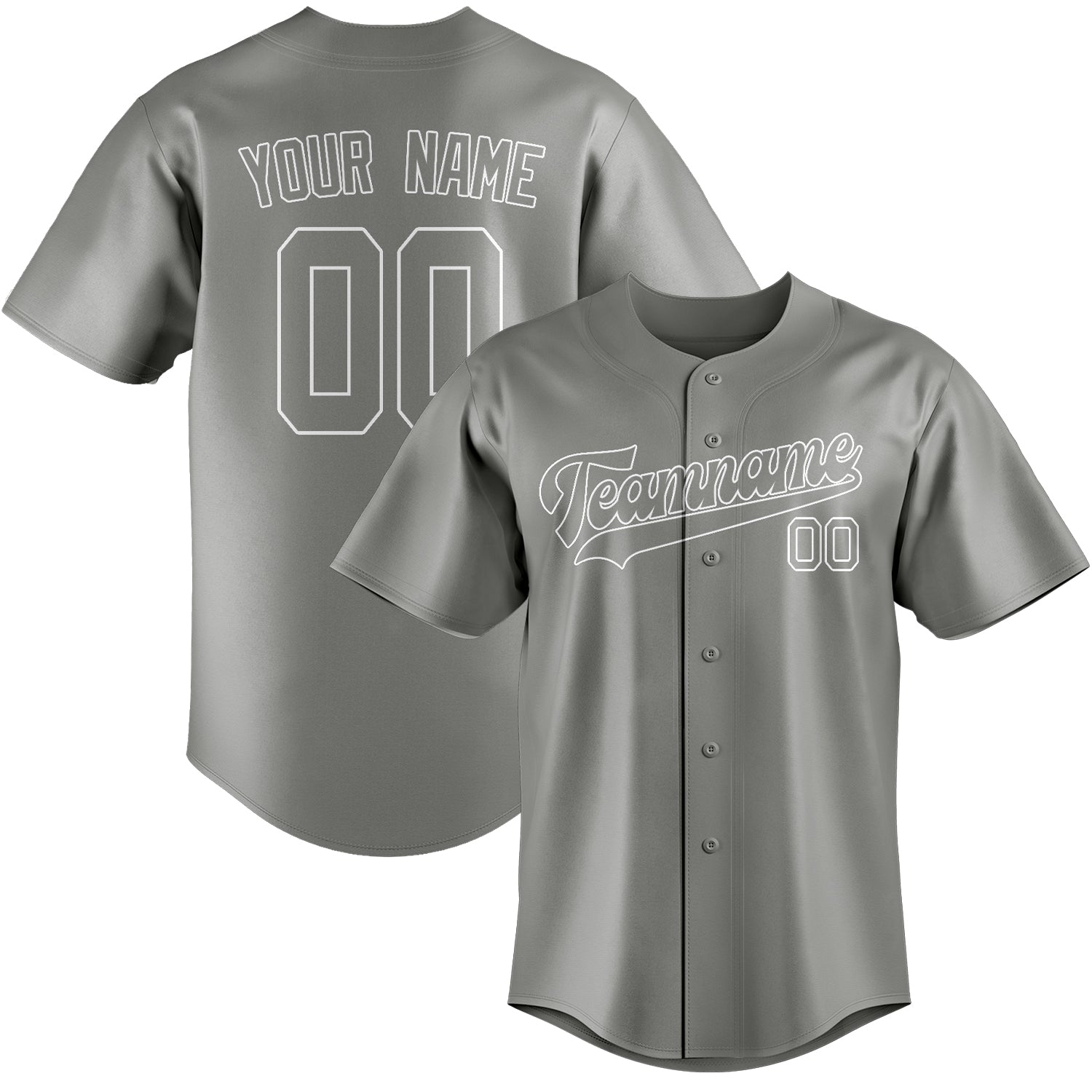 Benutzerdefiniertes Professionelles Grau Weiß Baseballtrikot
