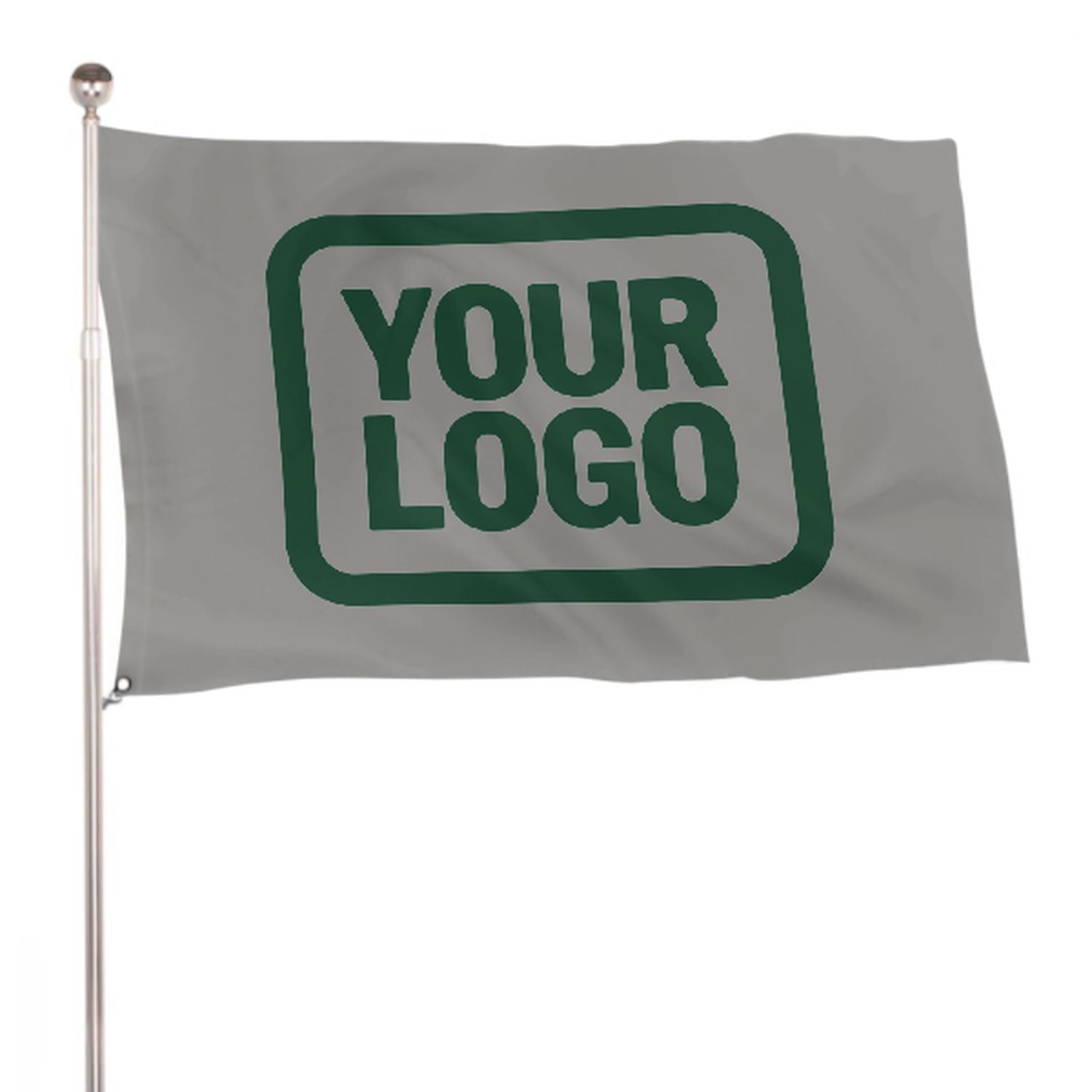 Maßgeschneidertes Grau Moosgrün Flagge