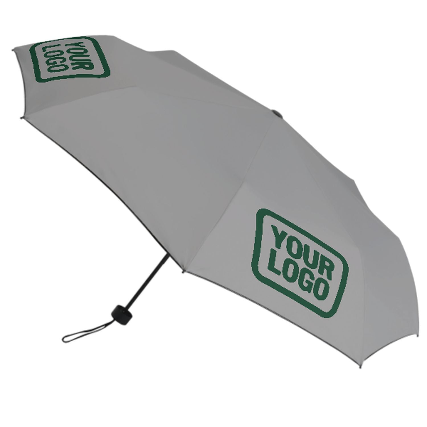 Maßgeschneidertes Grau Moosgrün Automatik-Regenschirm