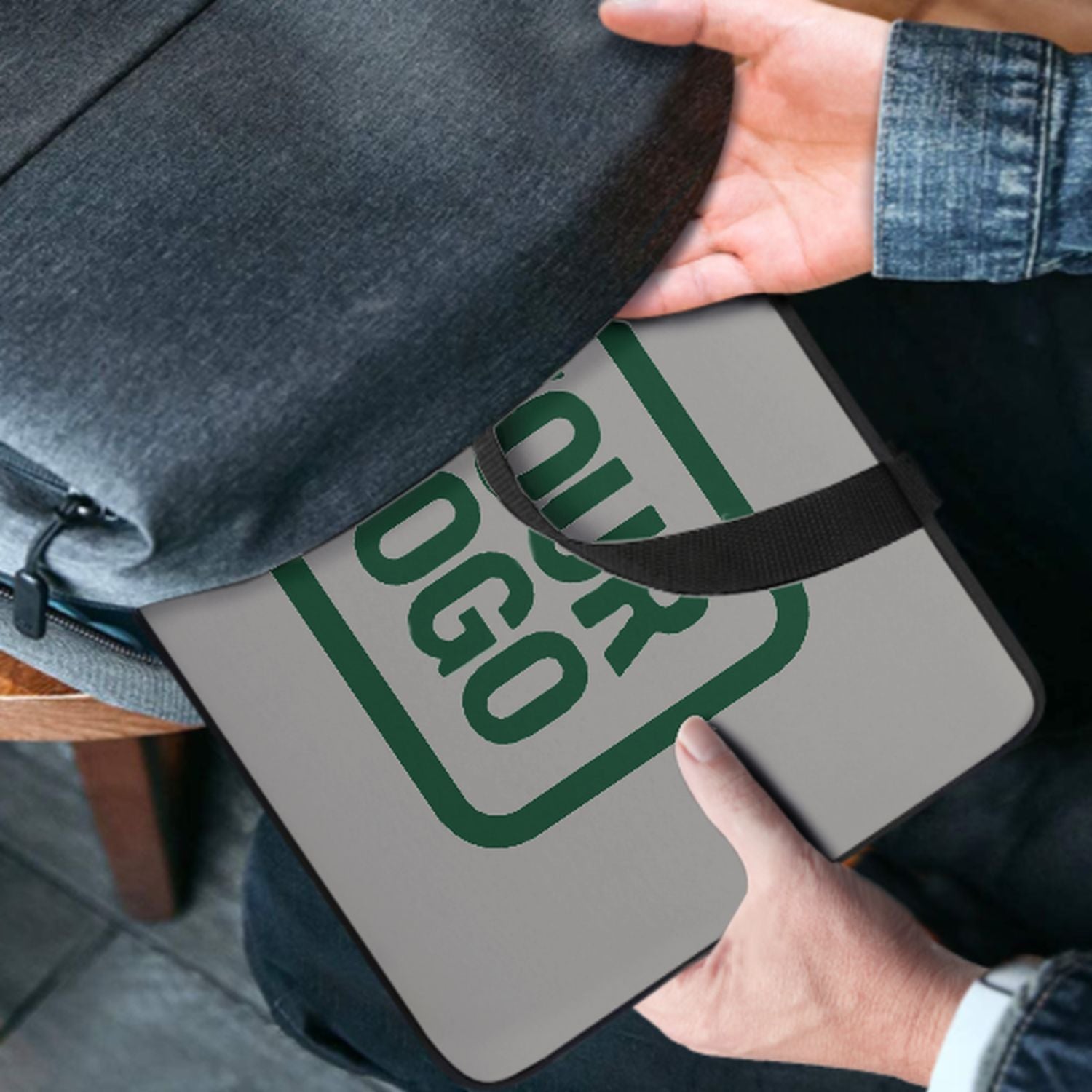 Maßgeschneidertes Grau Green Laptop Tasche