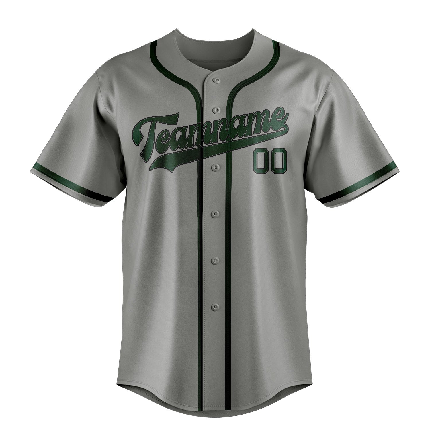 Benutzerdefiniertes Professionelles Grau Moosgrün Baseballtrikot