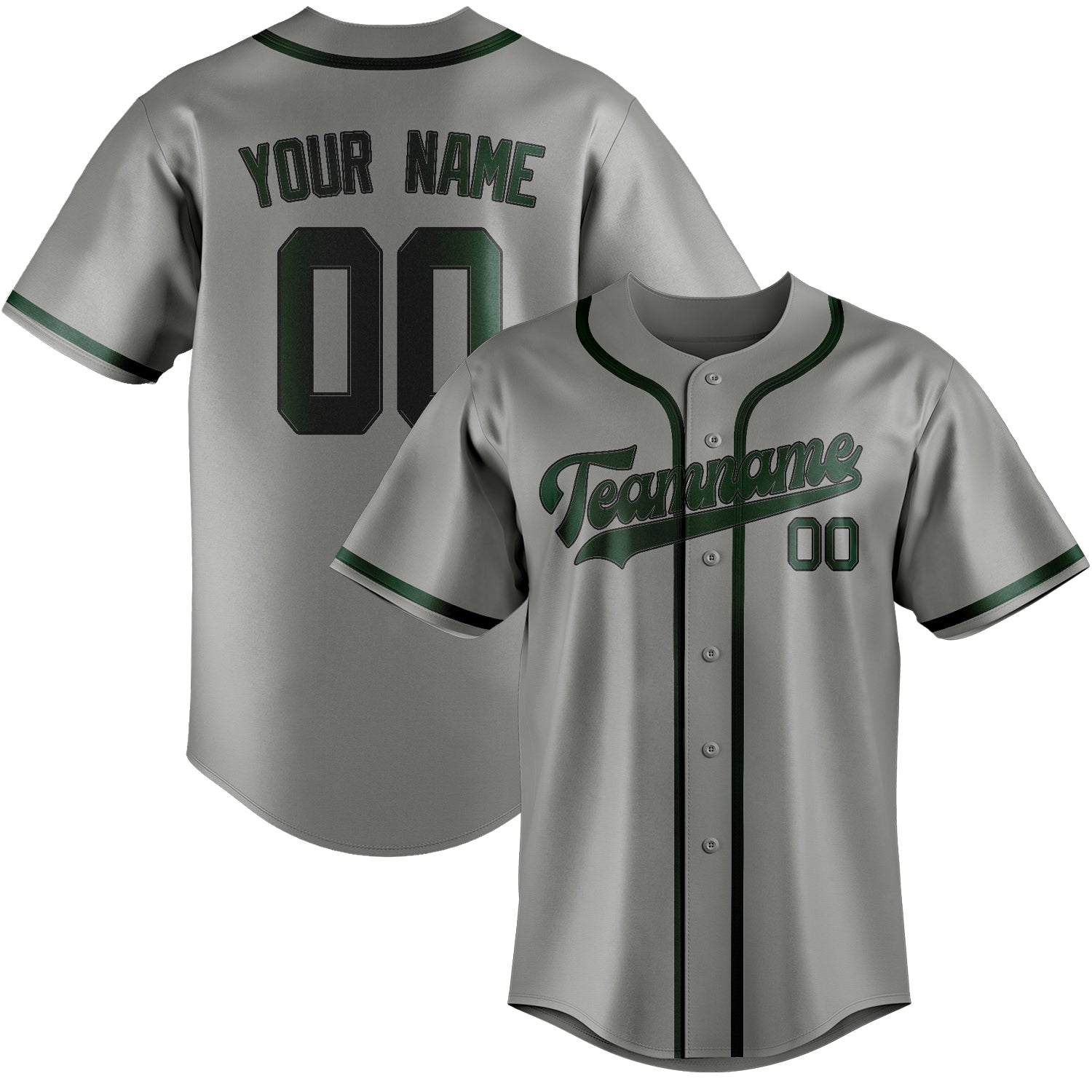 Benutzerdefiniertes Professionelles Grau Moosgrün Baseballtrikot